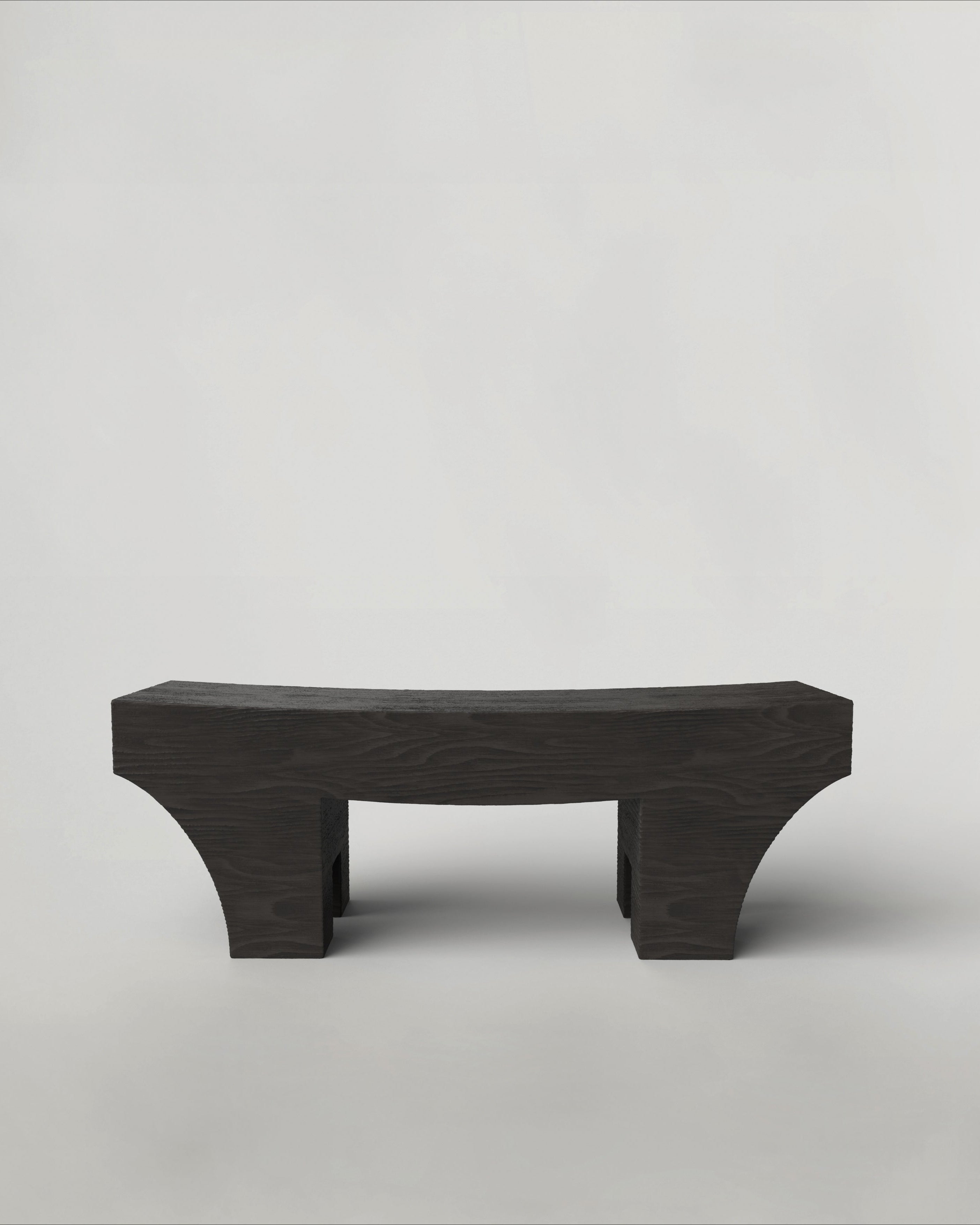 MHONO V2 Bench in Charred Solid Wood