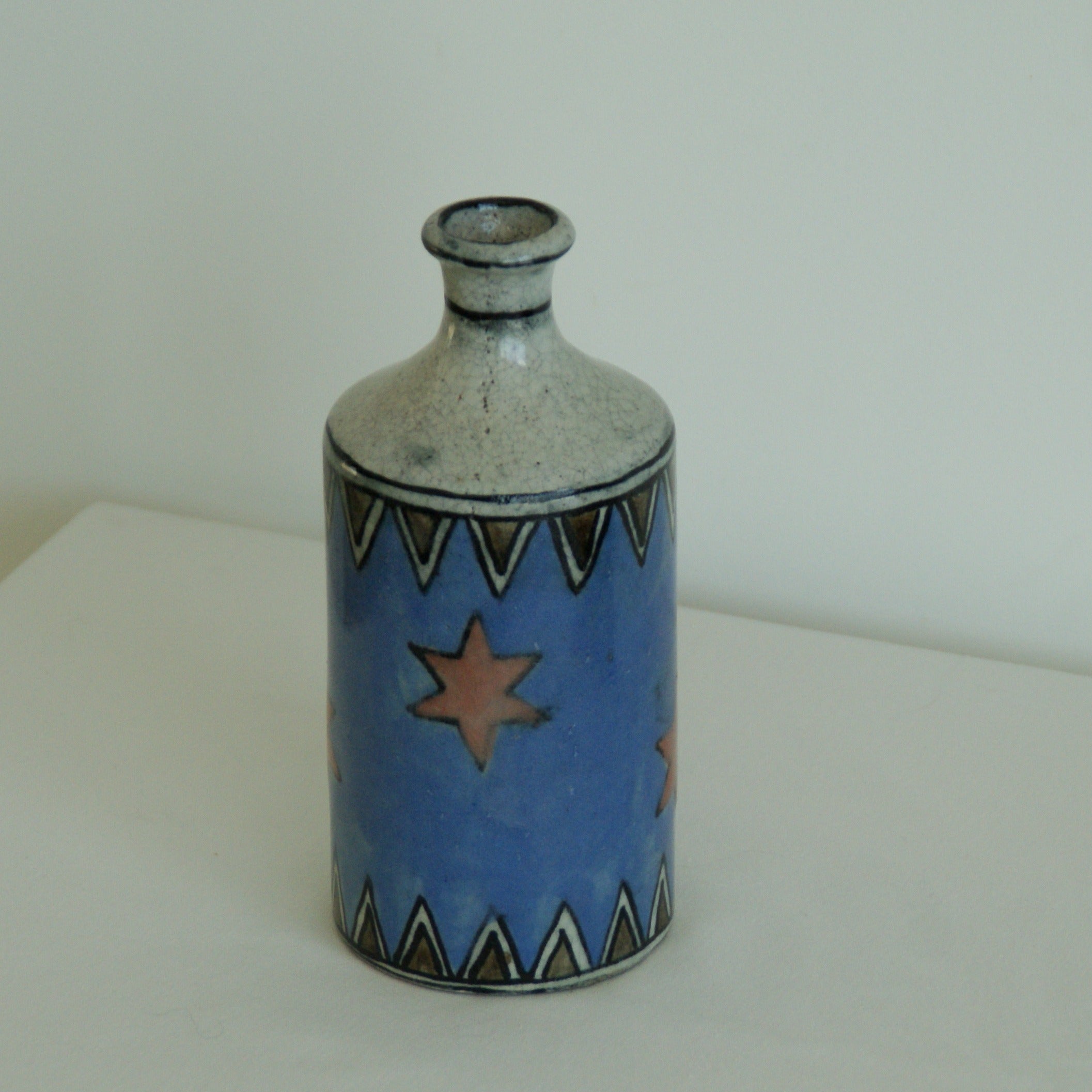 Stars Handpainted Vase — side angle