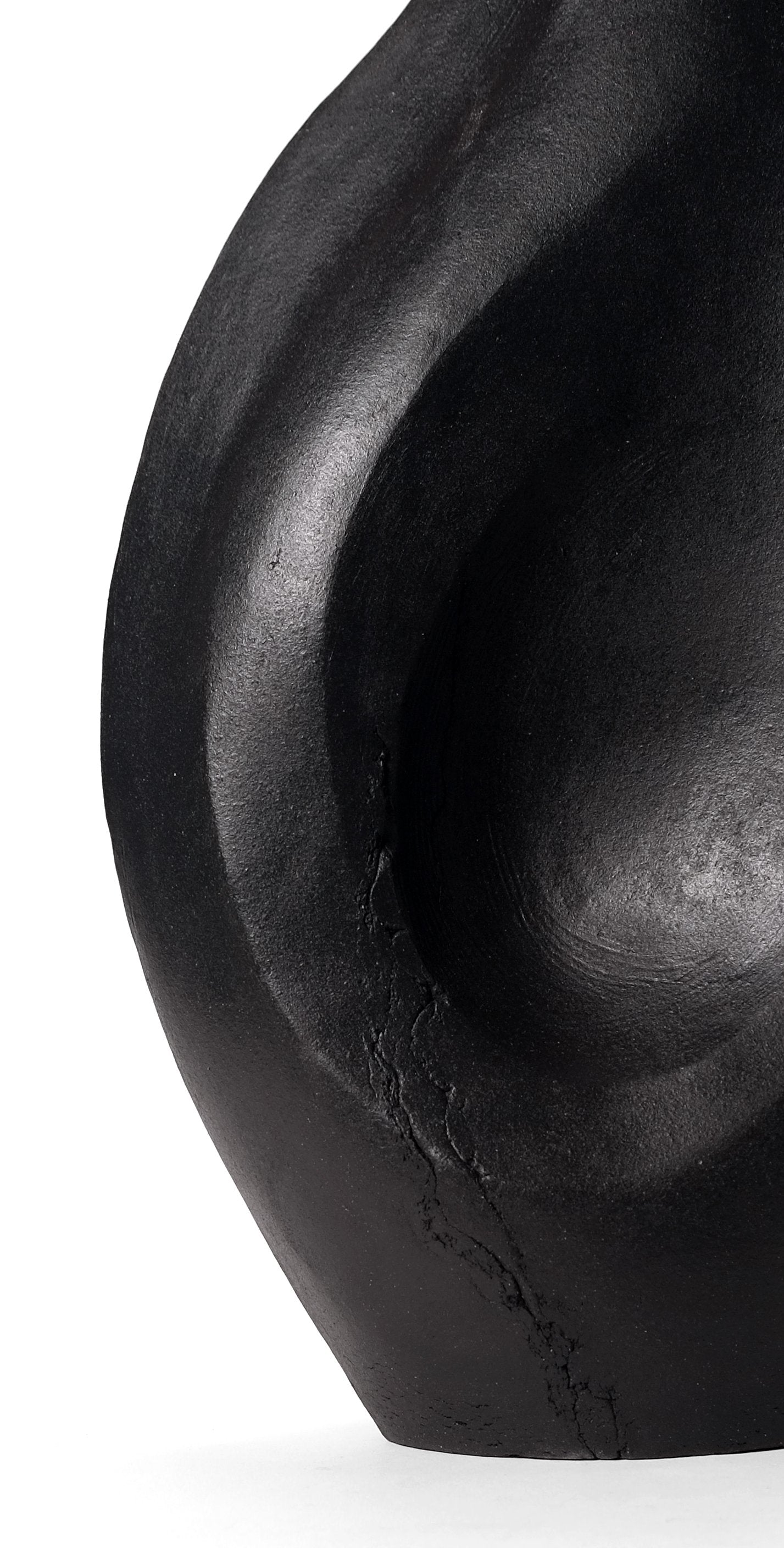 Waizu - Mid Century Modern Vessel in Black Stoneware — lifestyle setting