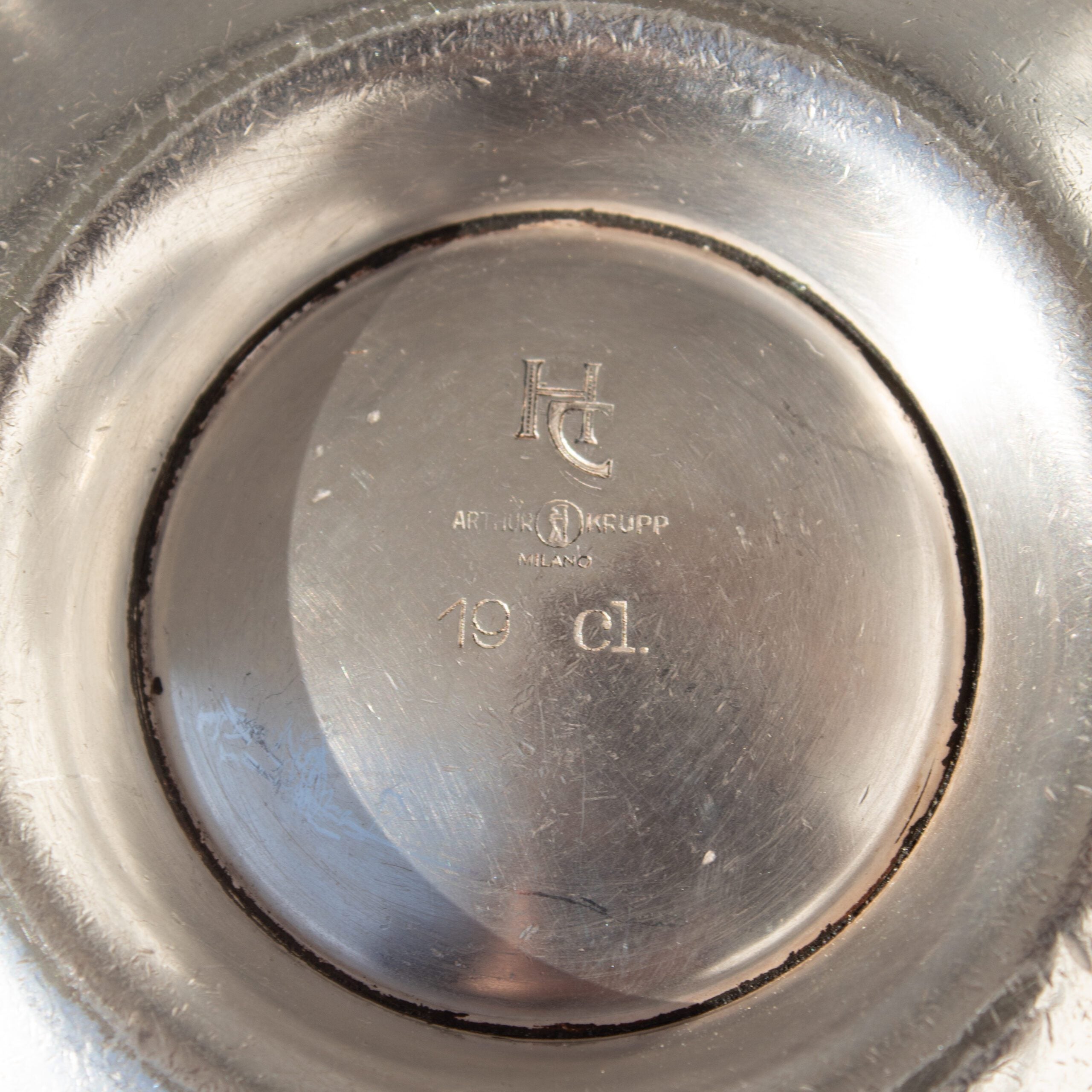 Metal Serving Bowl - Arthur Krupp — close-up of polished metal interior