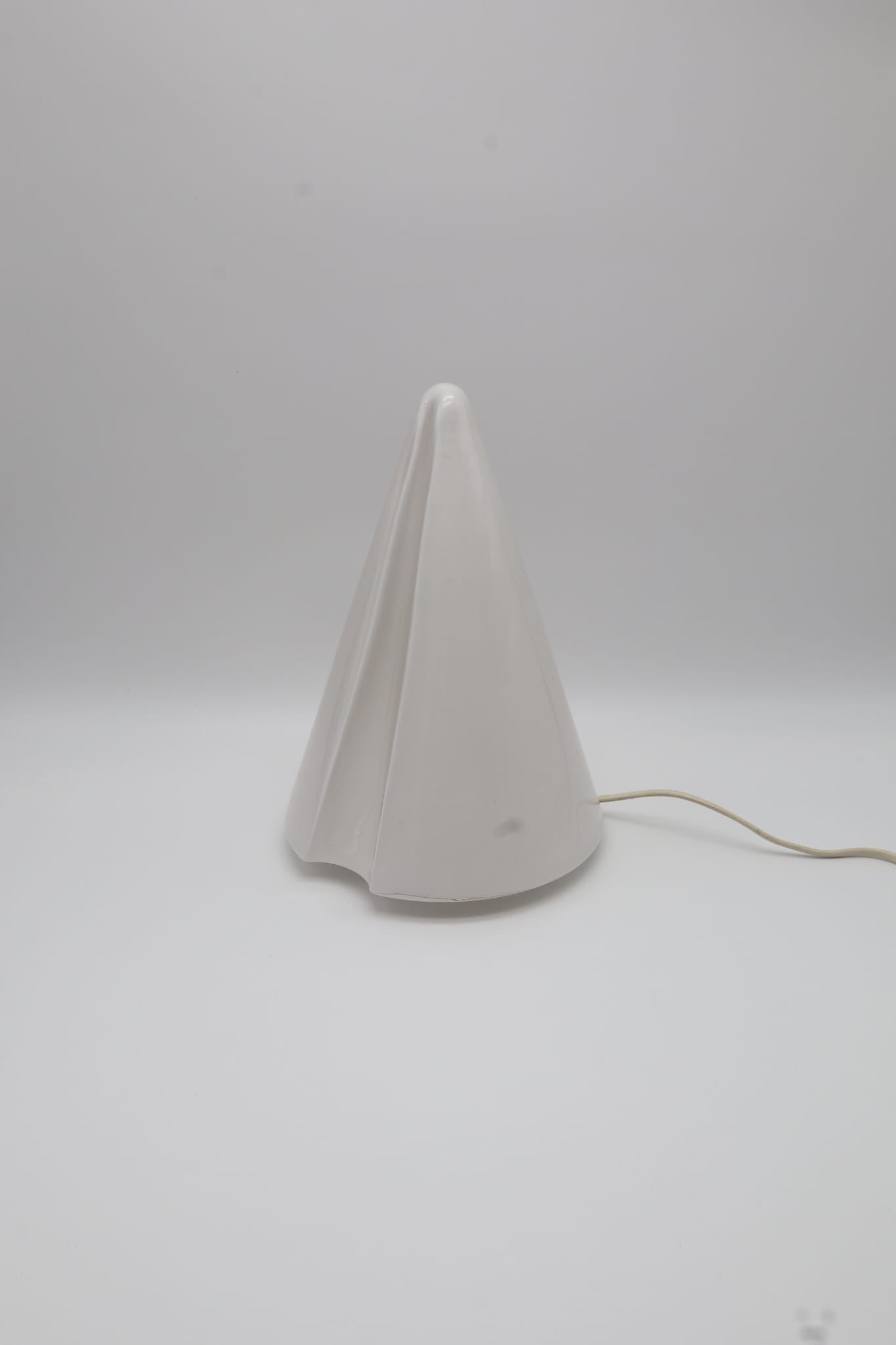 Vintage ‘Teepee’ Glass Table Lamp by SCE – France, 1980s — side angle