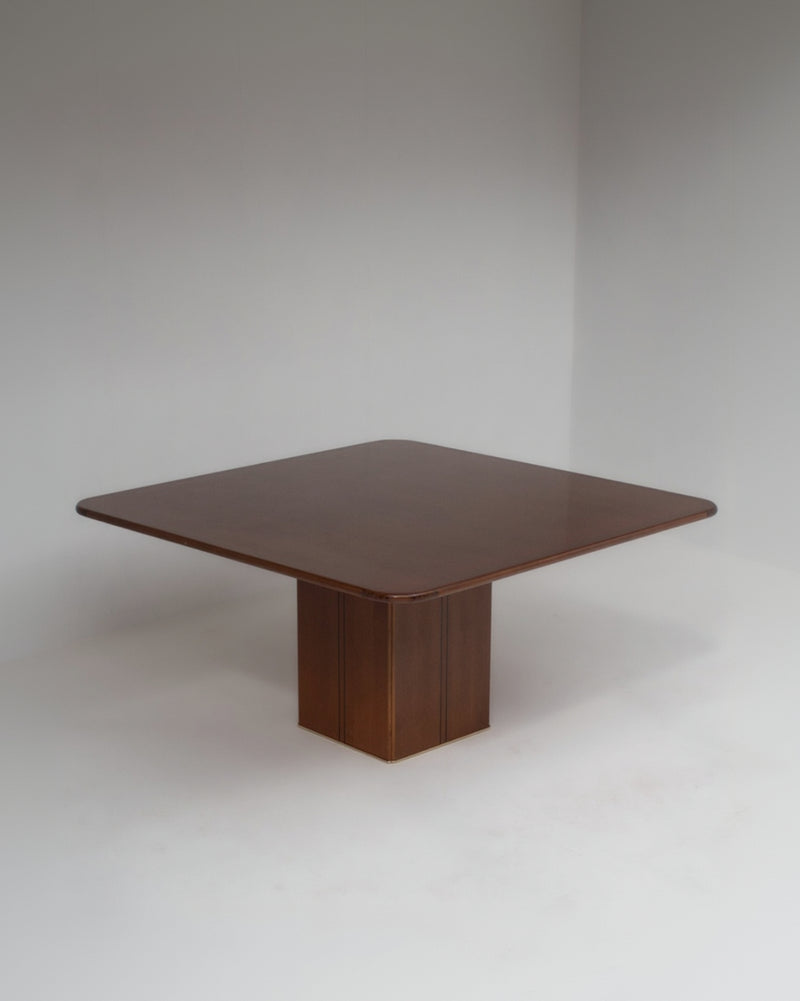 Afra & Tobia Scarpa Dining Table in Walnut with Graphic Inlay by Malata Antwerp | The Oblist
