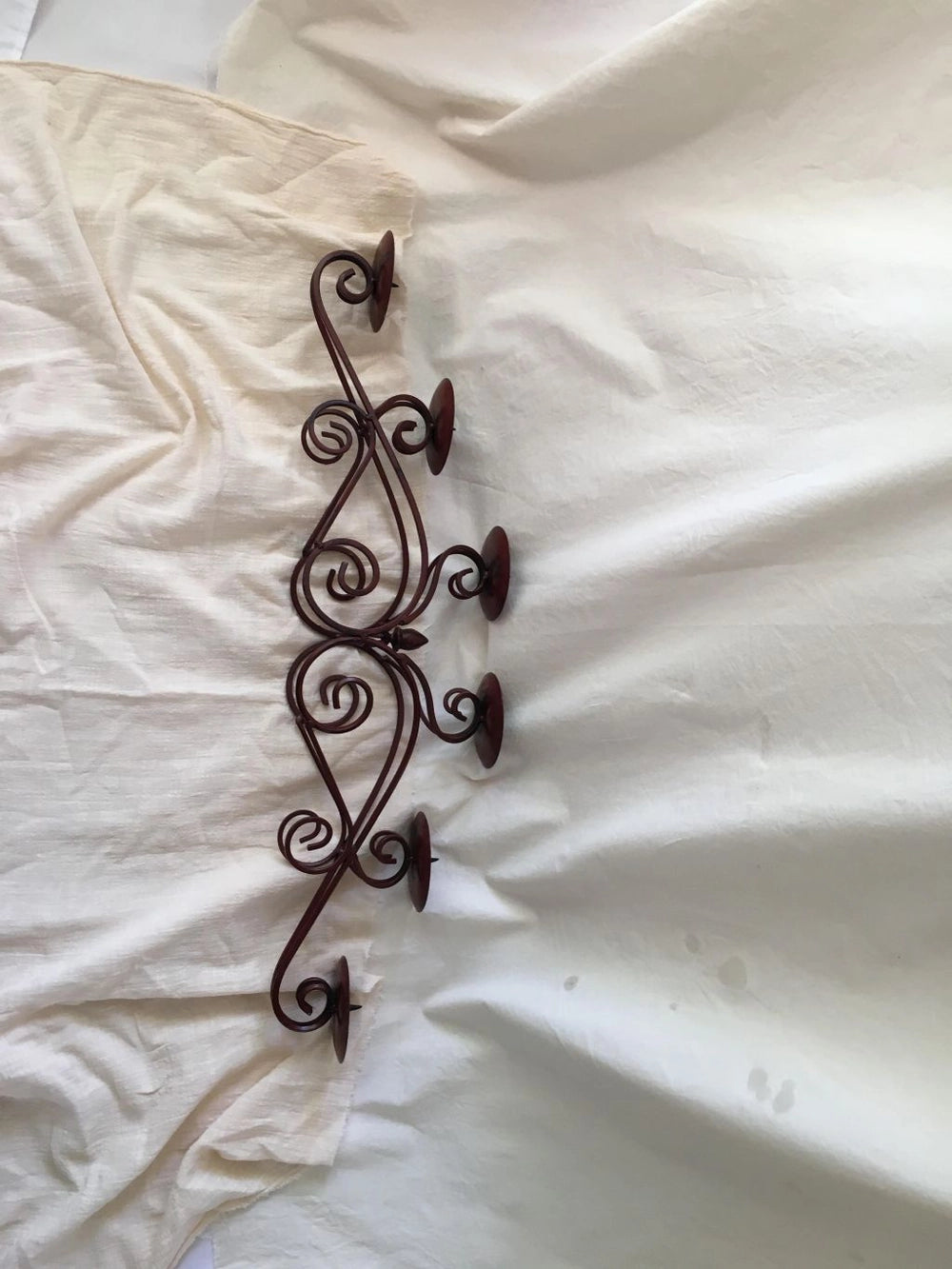 Vintage Wrought Iron Candle Holders in Metal — lifestyle setting
