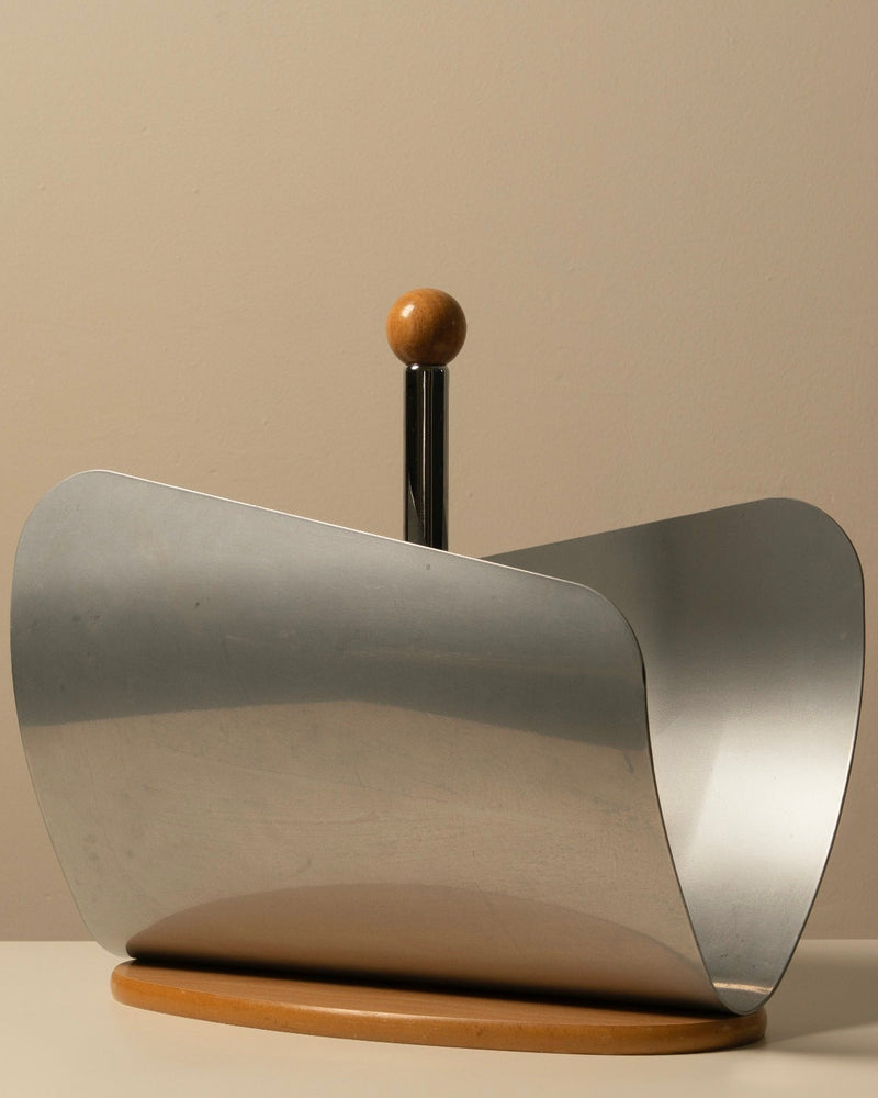 Memphis Metal and Wood Magazine Rack by Les Objets Amsterdam | The Oblist — metal and wood materials