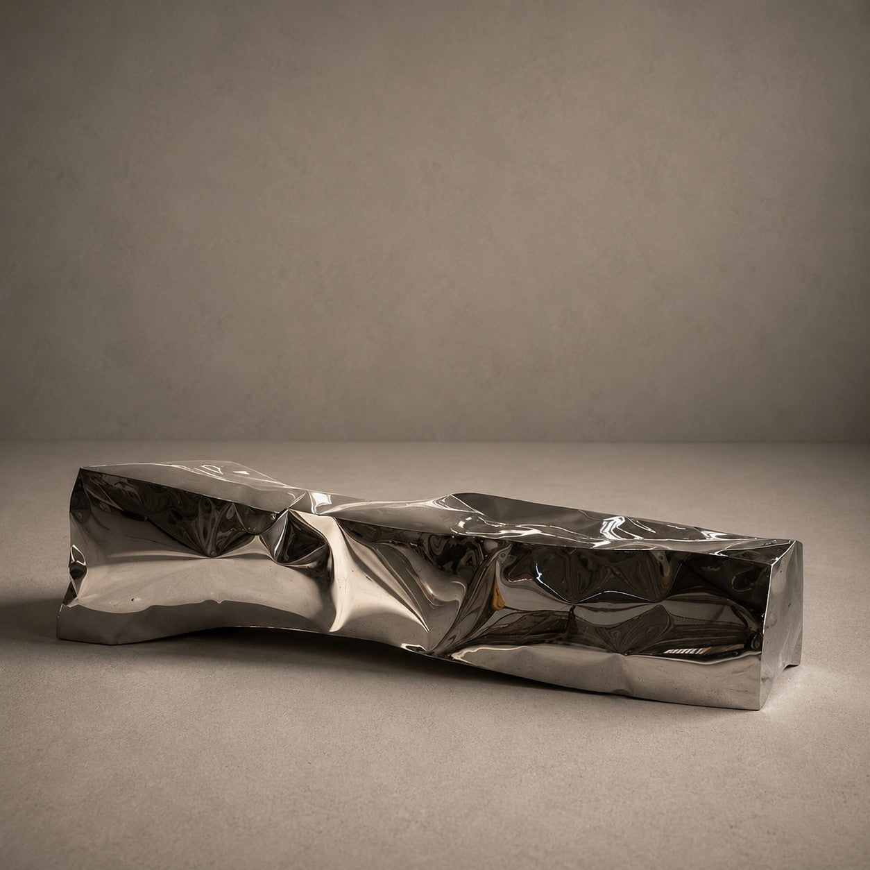 Stainless Steel Bench - Monolith Series by Nitush Aroosh by Nitush Aroosh | The Oblist