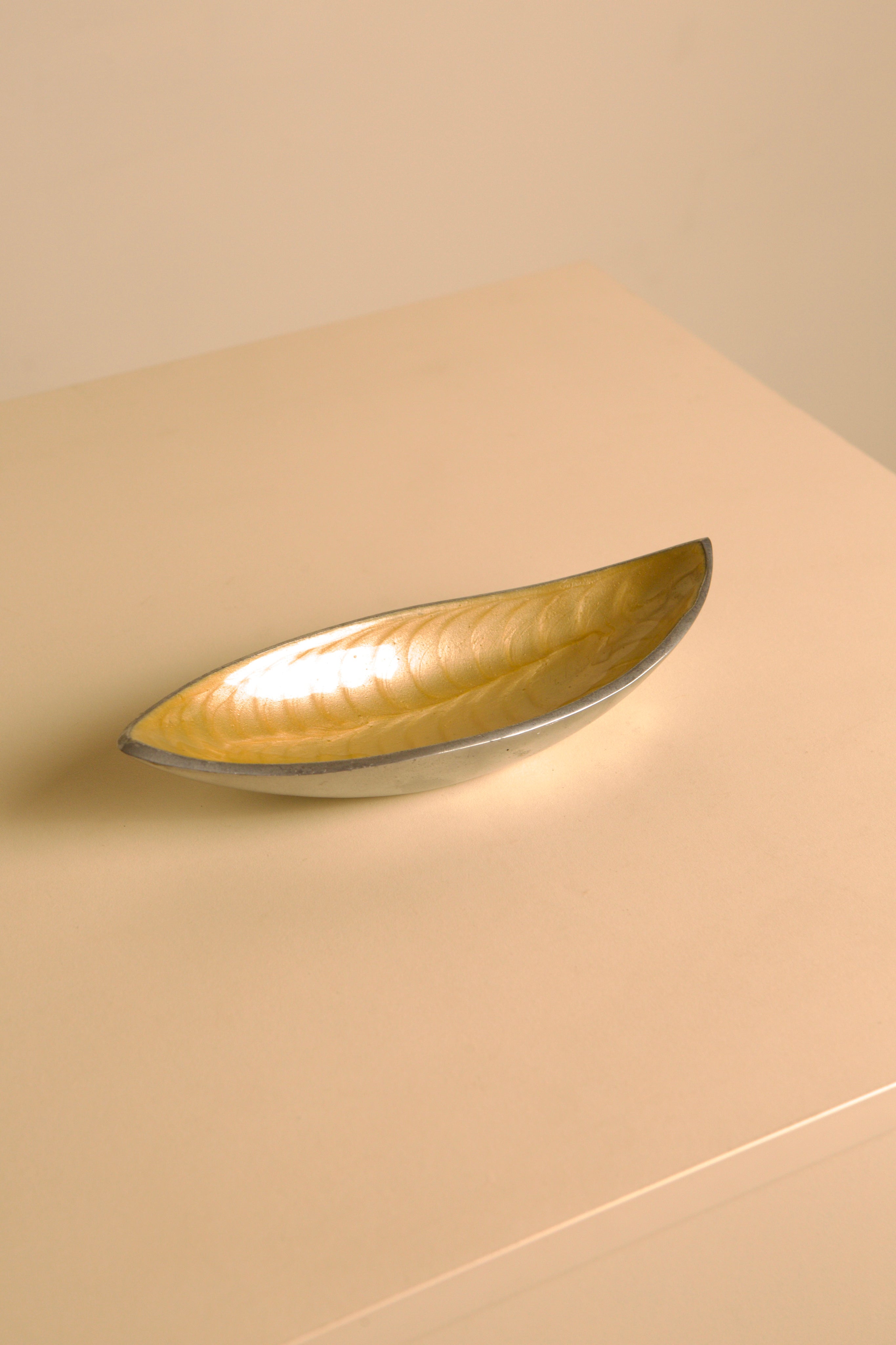 "Galassia" Aluminium Catchall Dish by Brandani, 1980s — lifestyle setting
