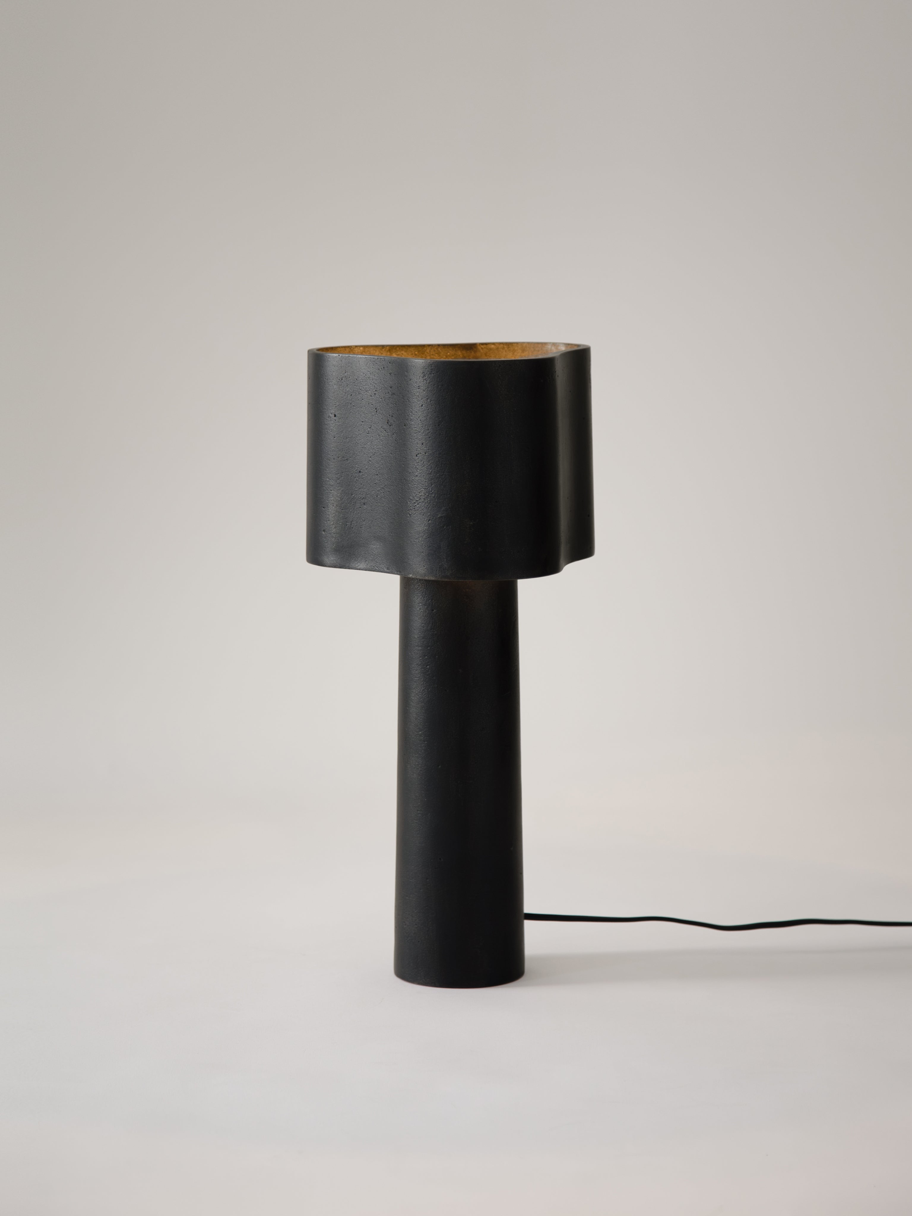 Coy Table Lamp - Blackened Aluminium — side angle