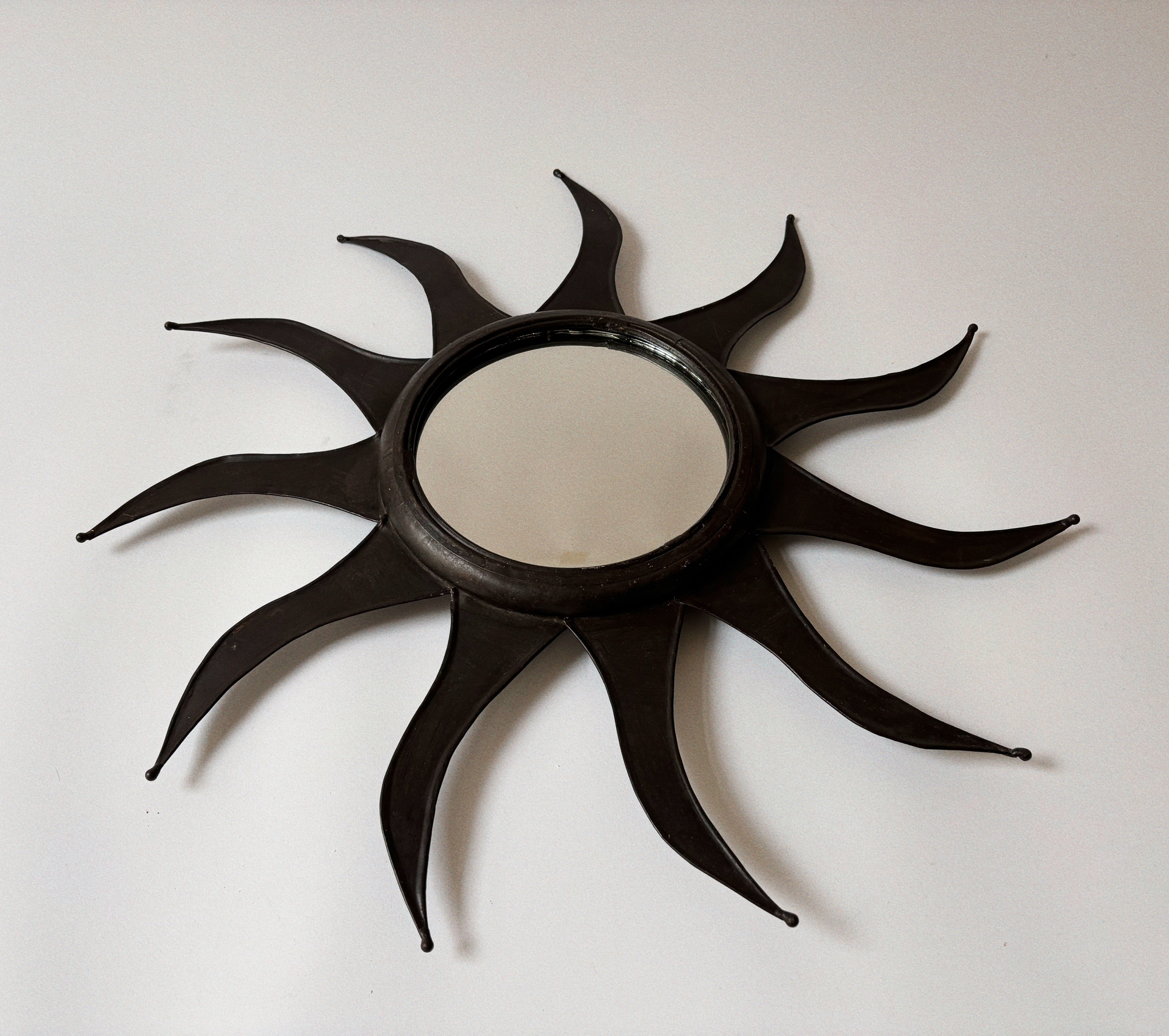 Artisan Metal Sun Mirror — detail view