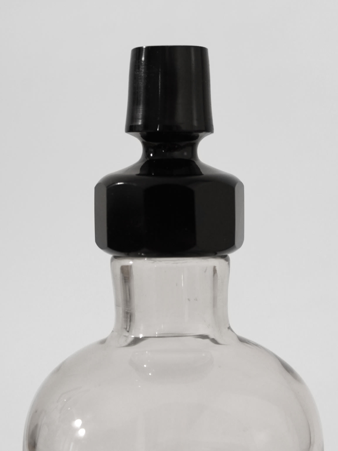 Smoky Black Mid-Century Glass Decanter