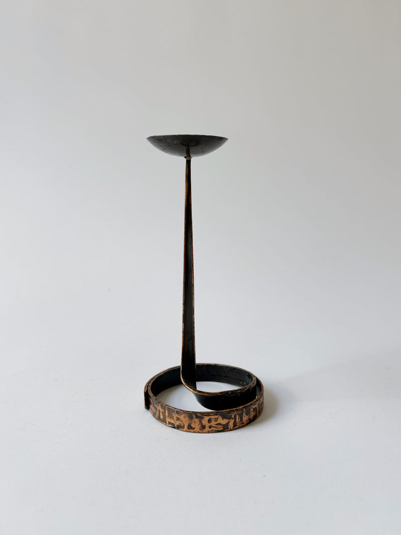 Coiled Metal Candleholder, Mid Century Poland by Huerto | The Oblist — handcrafted black metal design