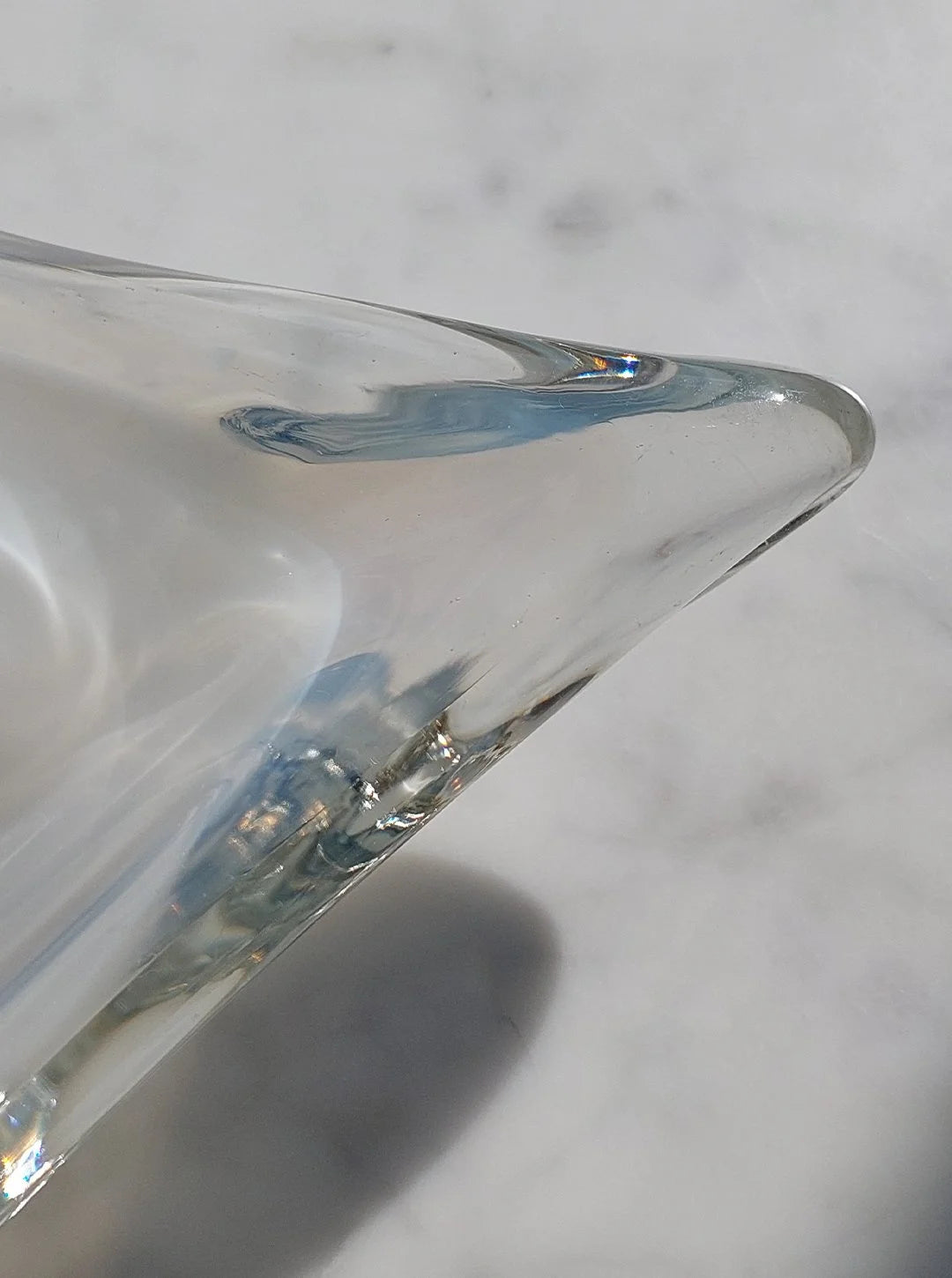 Triangle Glass Ashtray — side angle