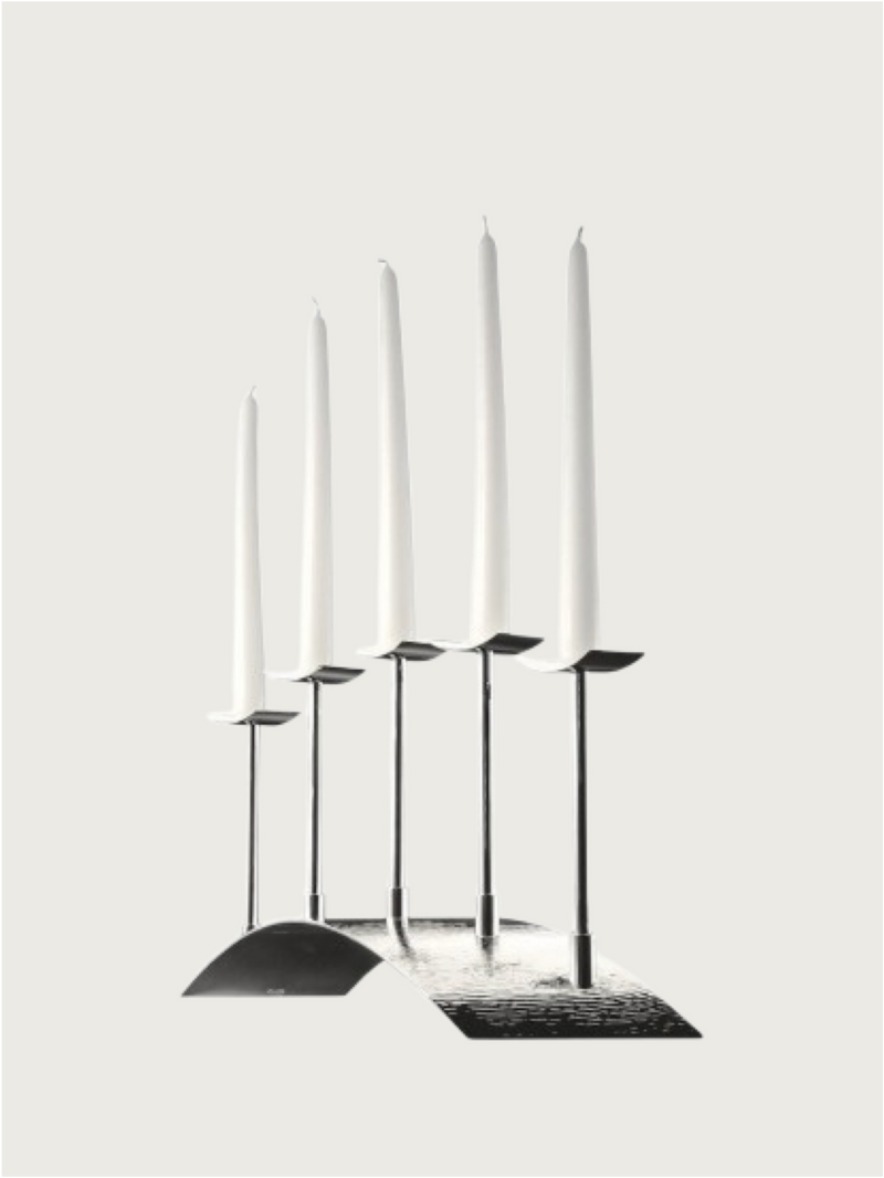 Silver-plated Candlestick | Sospiri by zanetto | The Oblist — modern silver finish