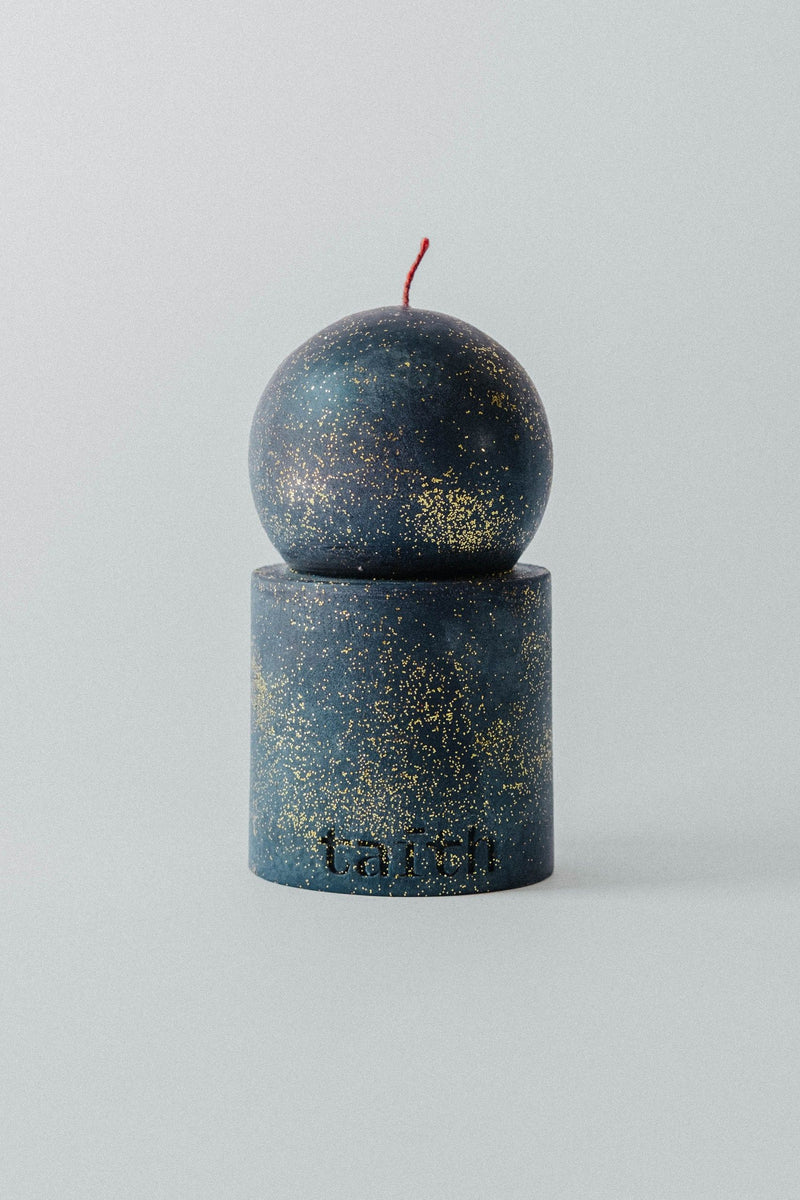 Lulu Candle Dark Green With Gold Eco Glitter by Taith | The Oblist