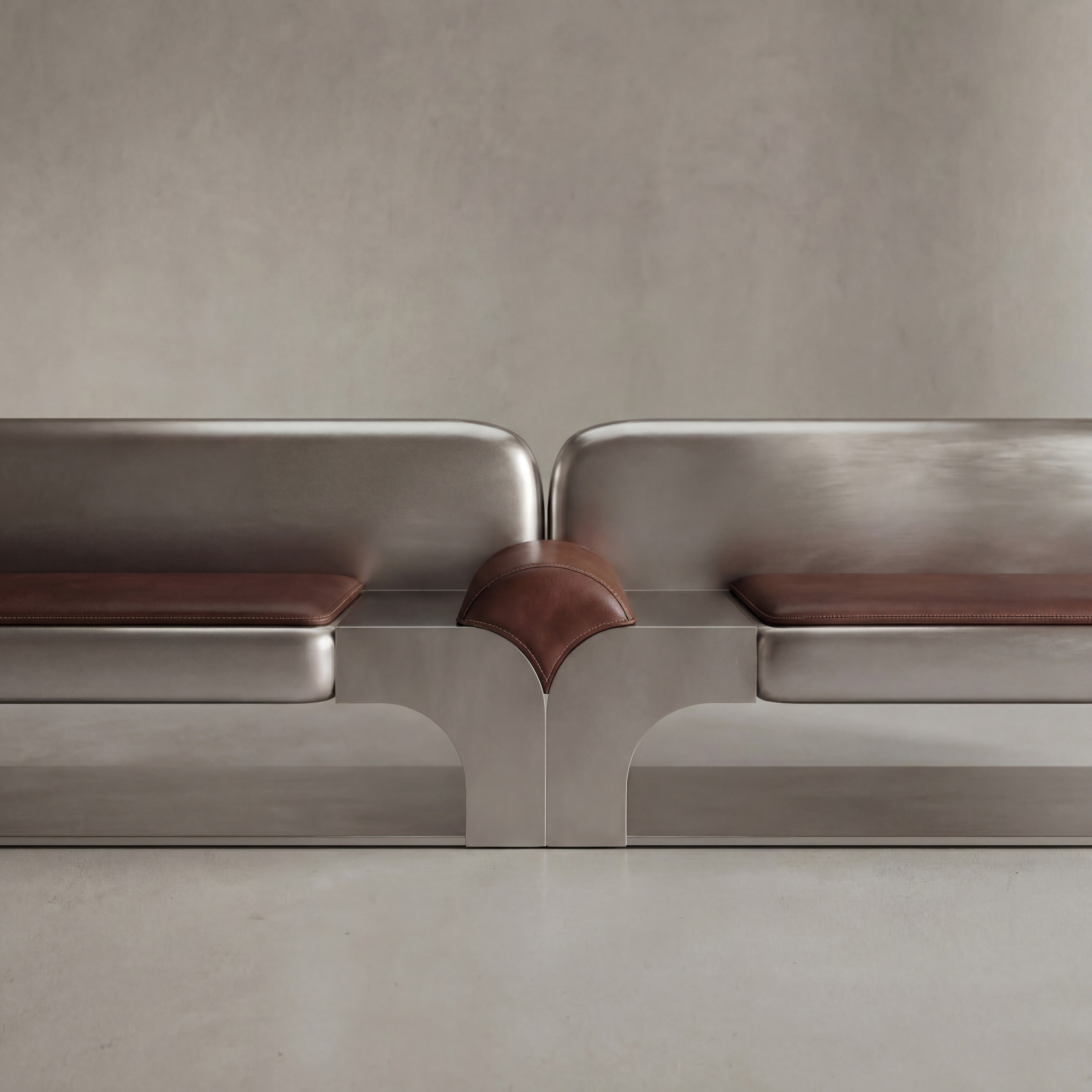 Confluence Sofa in Leather and Aluminium — lifestyle setting