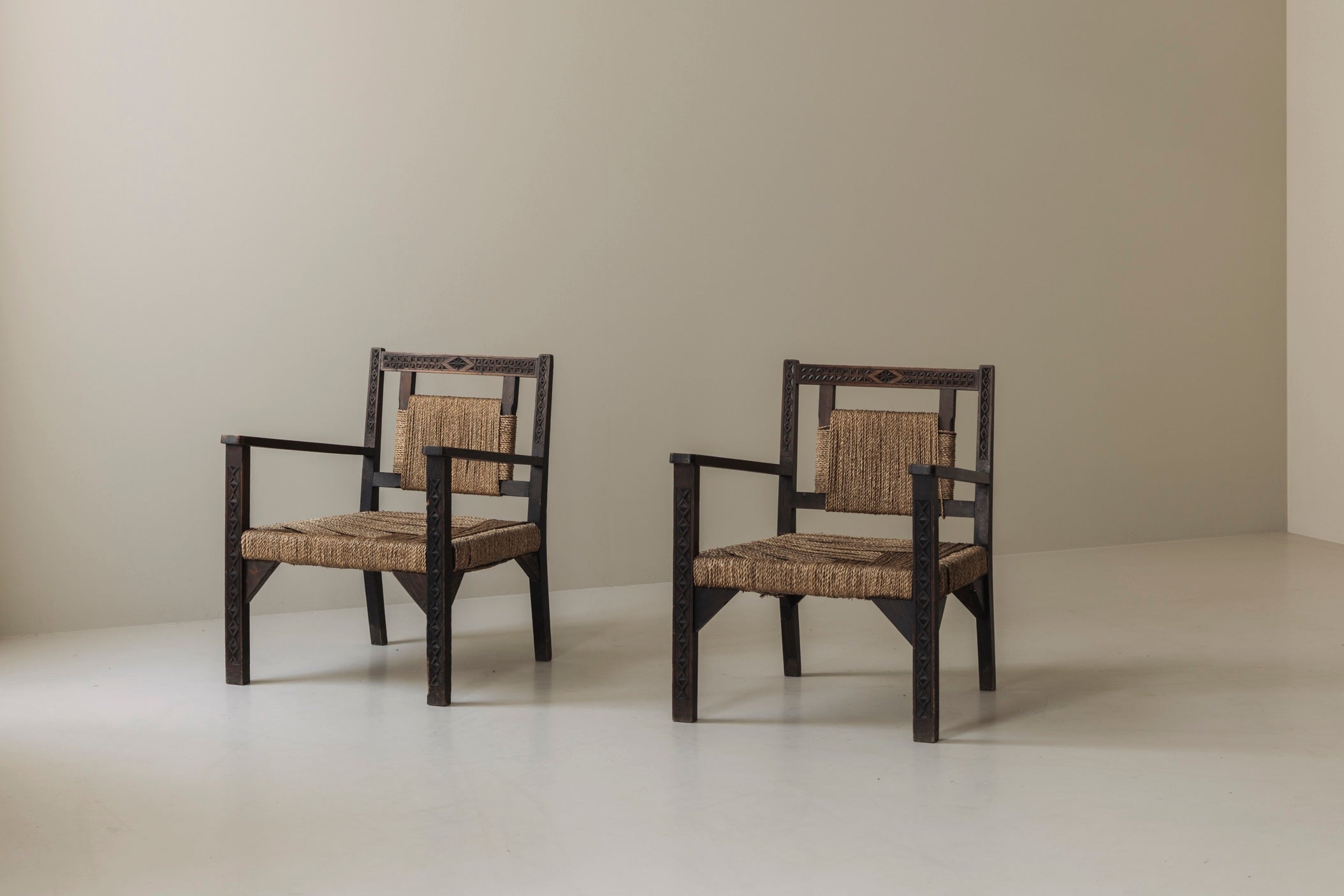 French Modernist Easy Chairs in the Manner of Francis Jourdain, 1940s — view 10