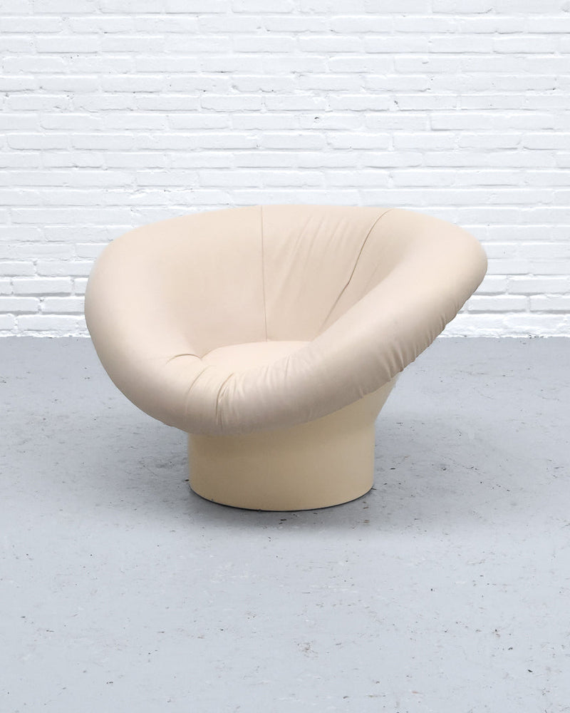 Cream leather Krokus armchair by Lennart Bender 1960s vintage
