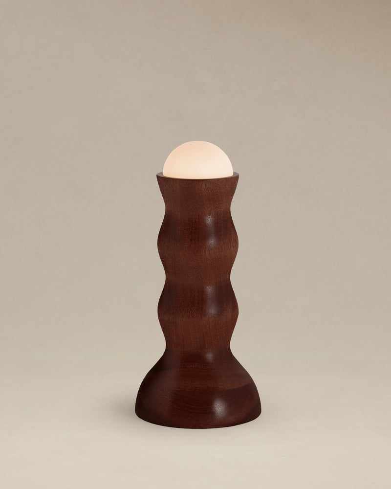 Tougarine Table Lamp by AÈDE Studios | The Oblist — handcrafted wood, warm brown color