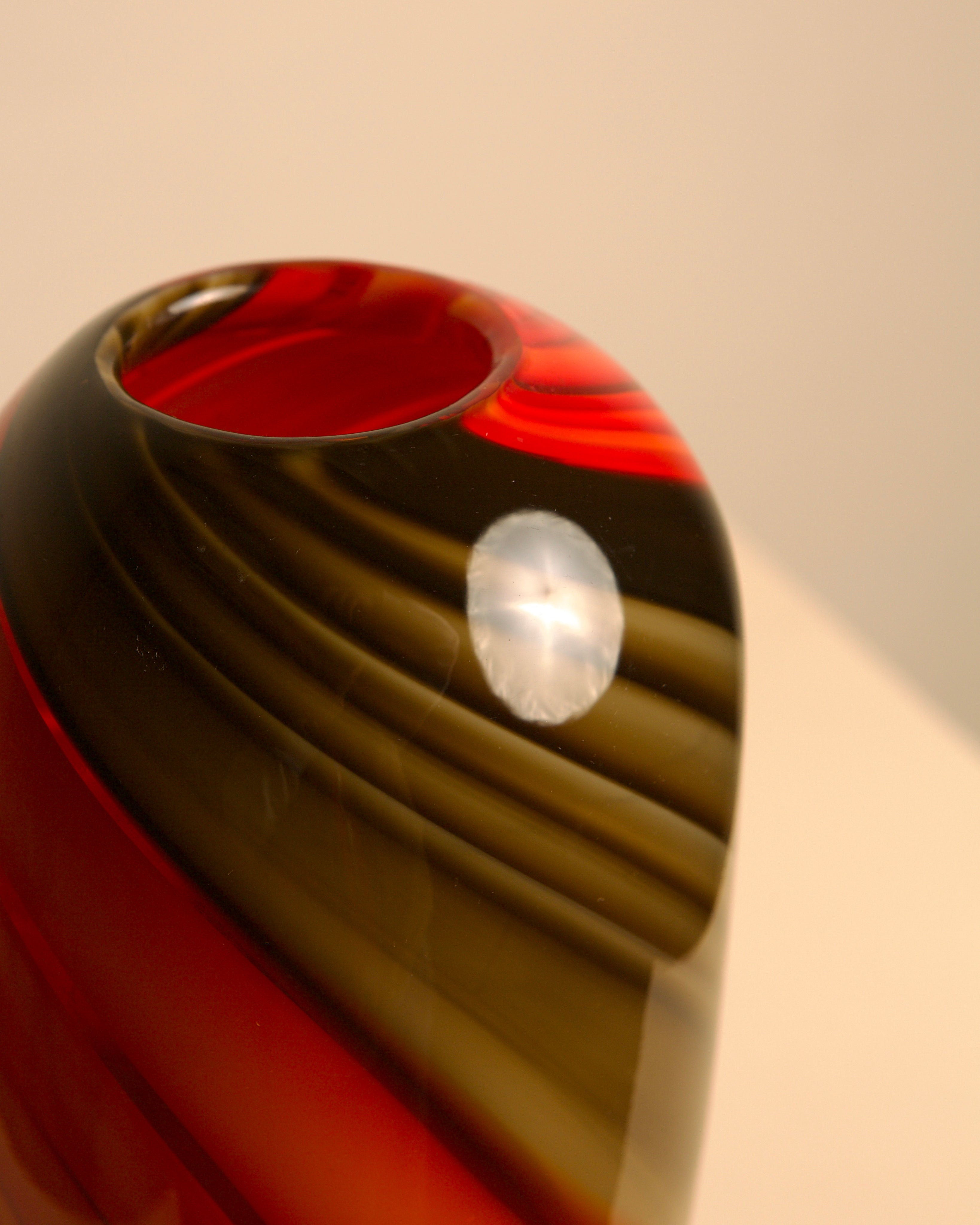 80s Italian Murano Glass Fire Draped Vase — alternate view