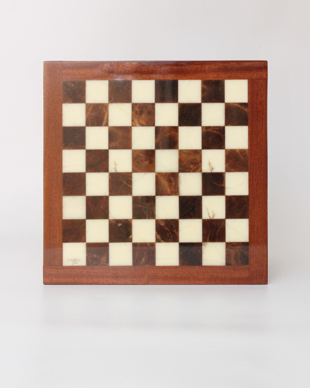 Marble Chess — front view of brown and cream marble board