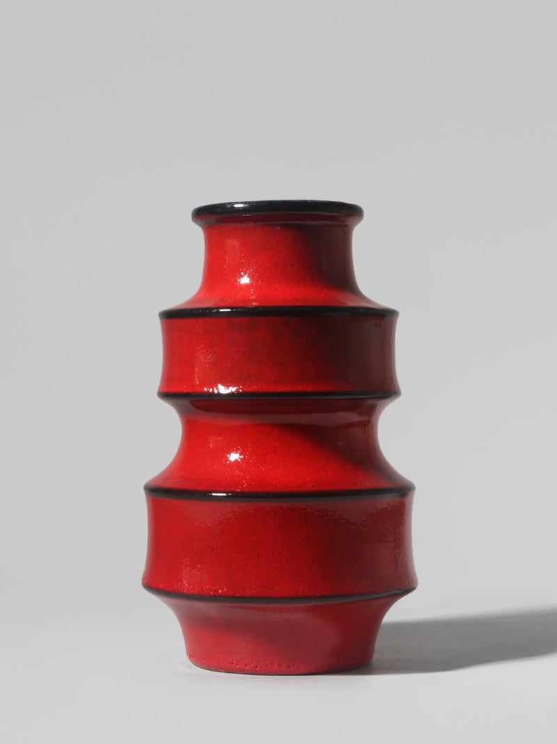 Modern German Red Ceramic Vase, 1960s by Vintage Stories | The Oblist