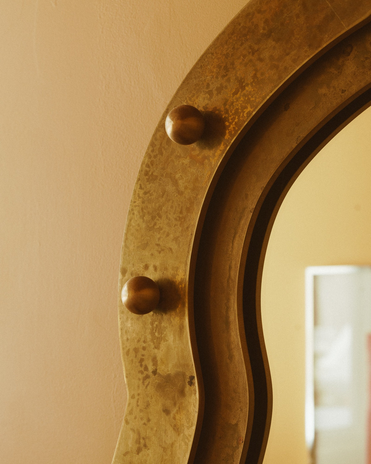 Organic  Postmodern Brass Mirror - Large — close-up
