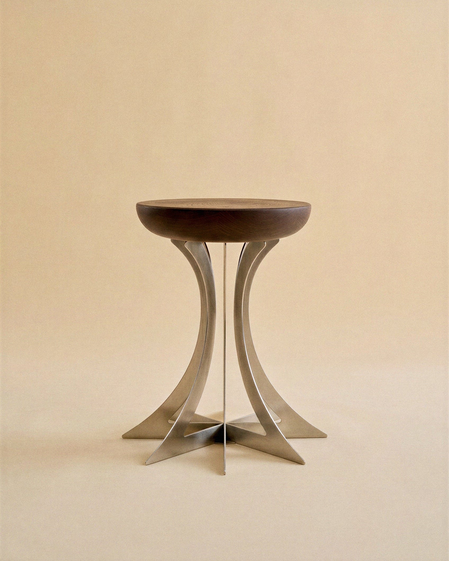Fibonacci Stainless Steel Side Table — side angle
