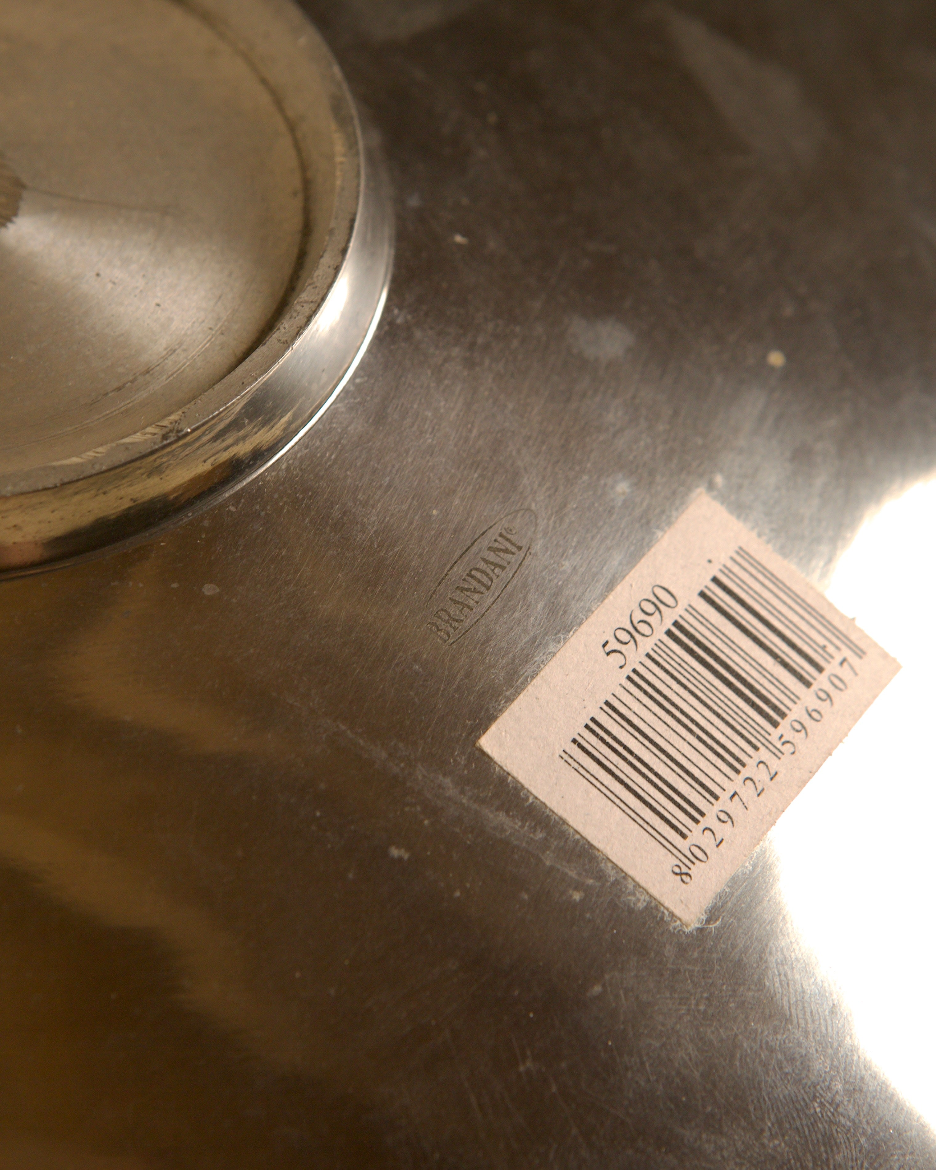 "Galassia" round aluminum dish, Brandani, Italy, 1980s — alternate view