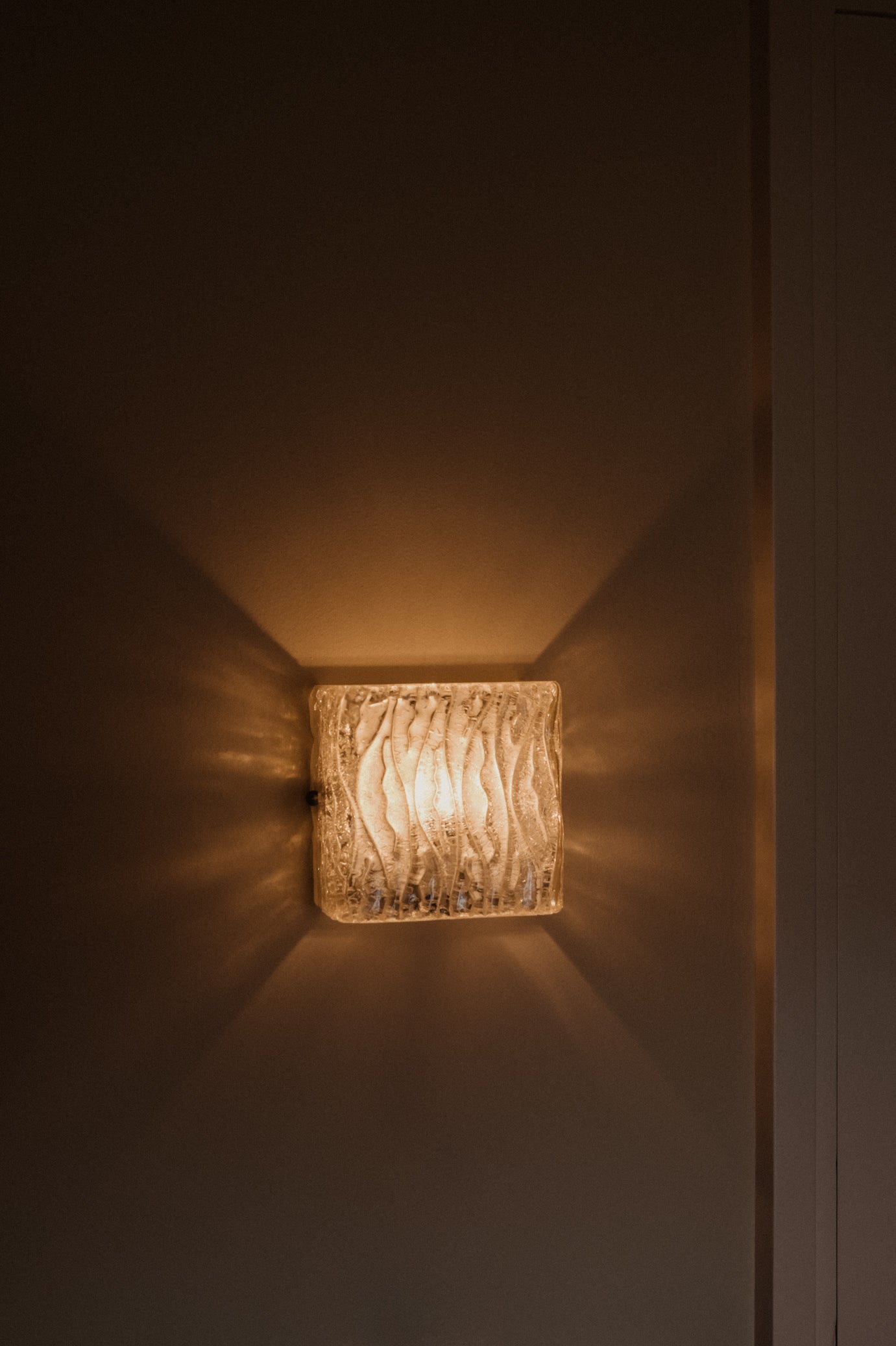 Textured Ice Glass Wall Light by J. T. Kalmar — alternate view