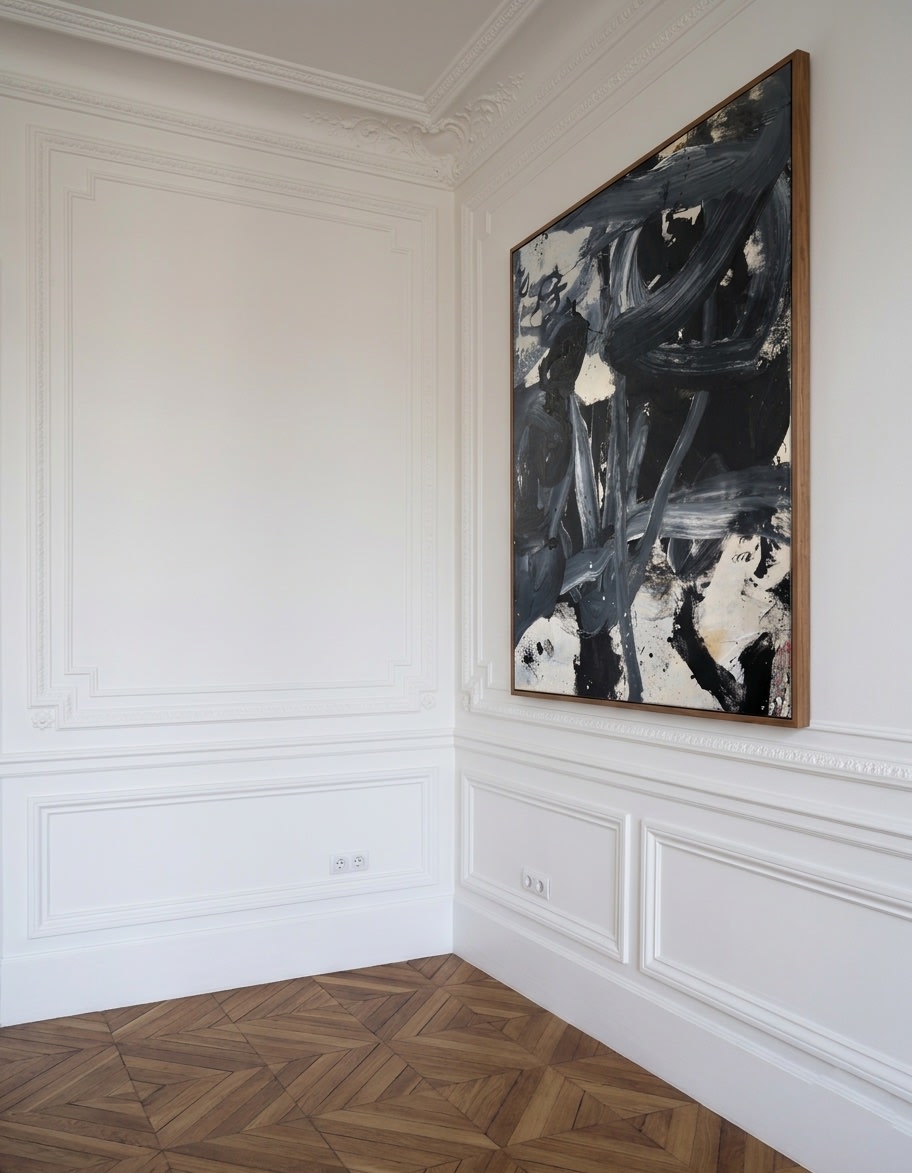 "Paradis-Hamn" Painting in Ink, Pigments, Charcoal on Canvas — detail view