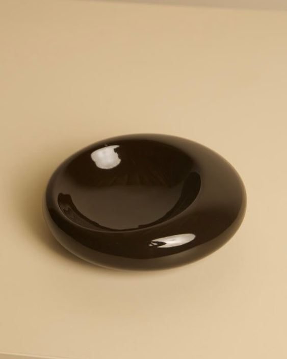 Italian Dark Brown Ceramic Vide-poches by Sicart, 1960s | The Oblist — handcrafted ceramic dish
