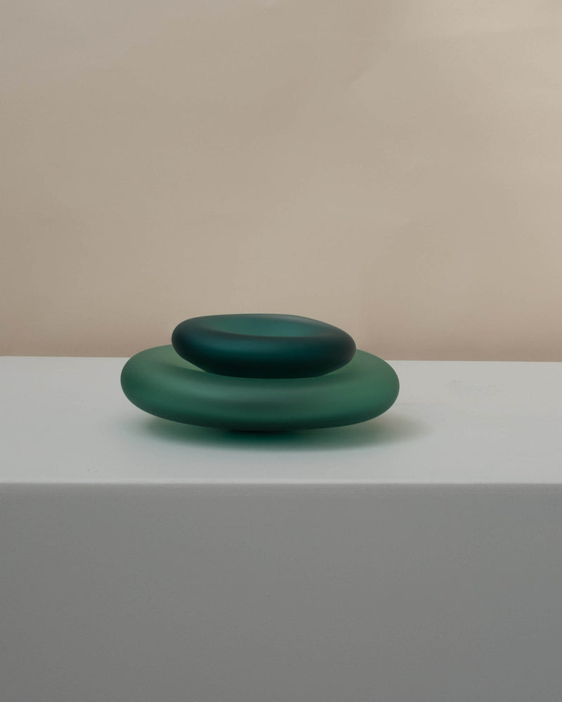 Glass Sculptures SEAGLASS | color teal green by STUDIO MILENA KLING | The Oblist — handcrafted glass design
