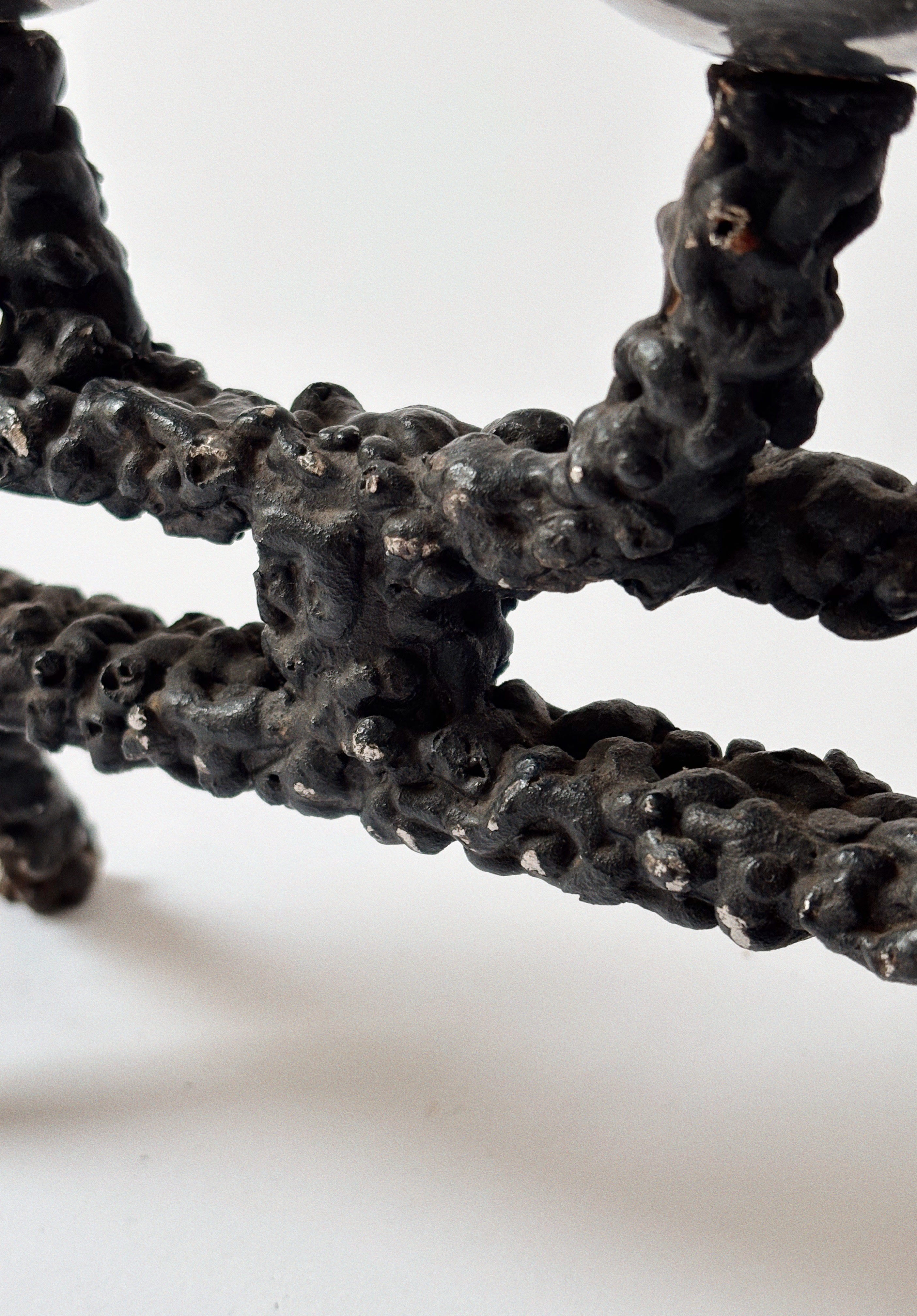 Molten Textured 4 Arm Candlestick, c. 1970's Poland — lifestyle setting