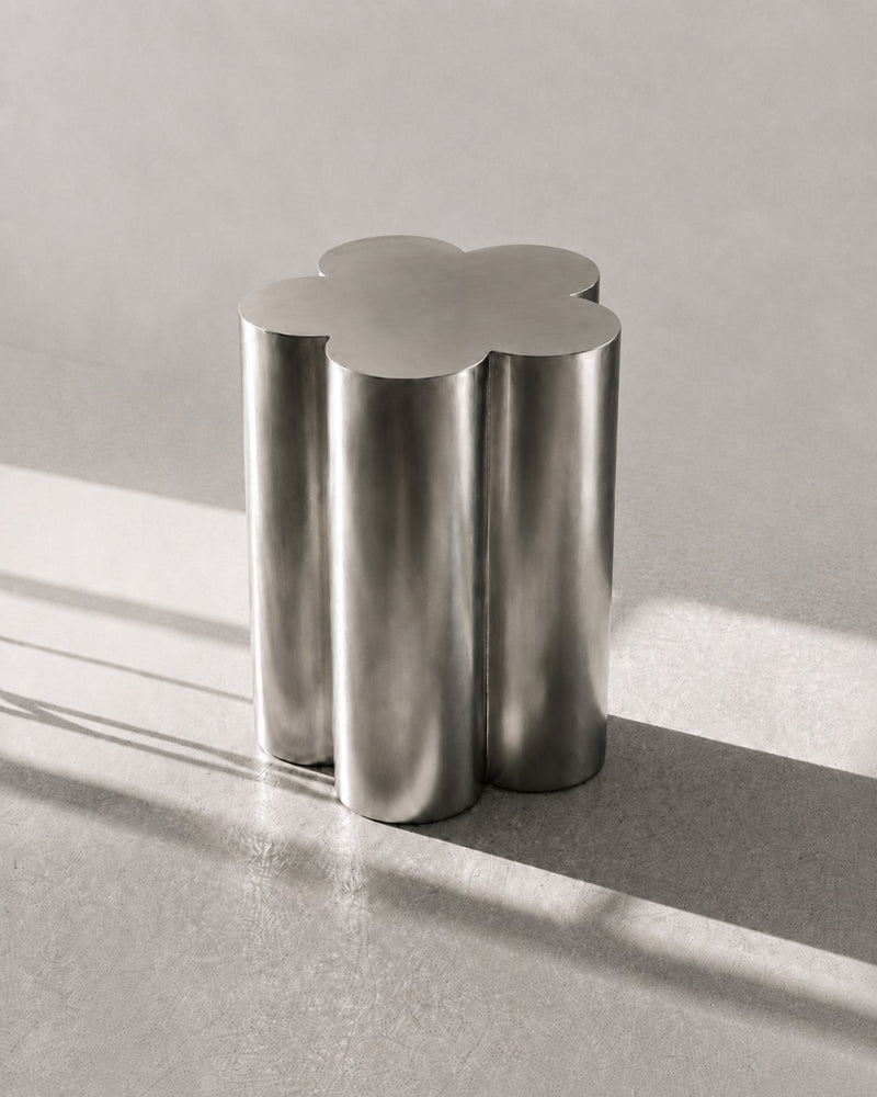Barvinok Stainless Steel Coffee Table, Satin Floral Design by Furn Object | The Oblist