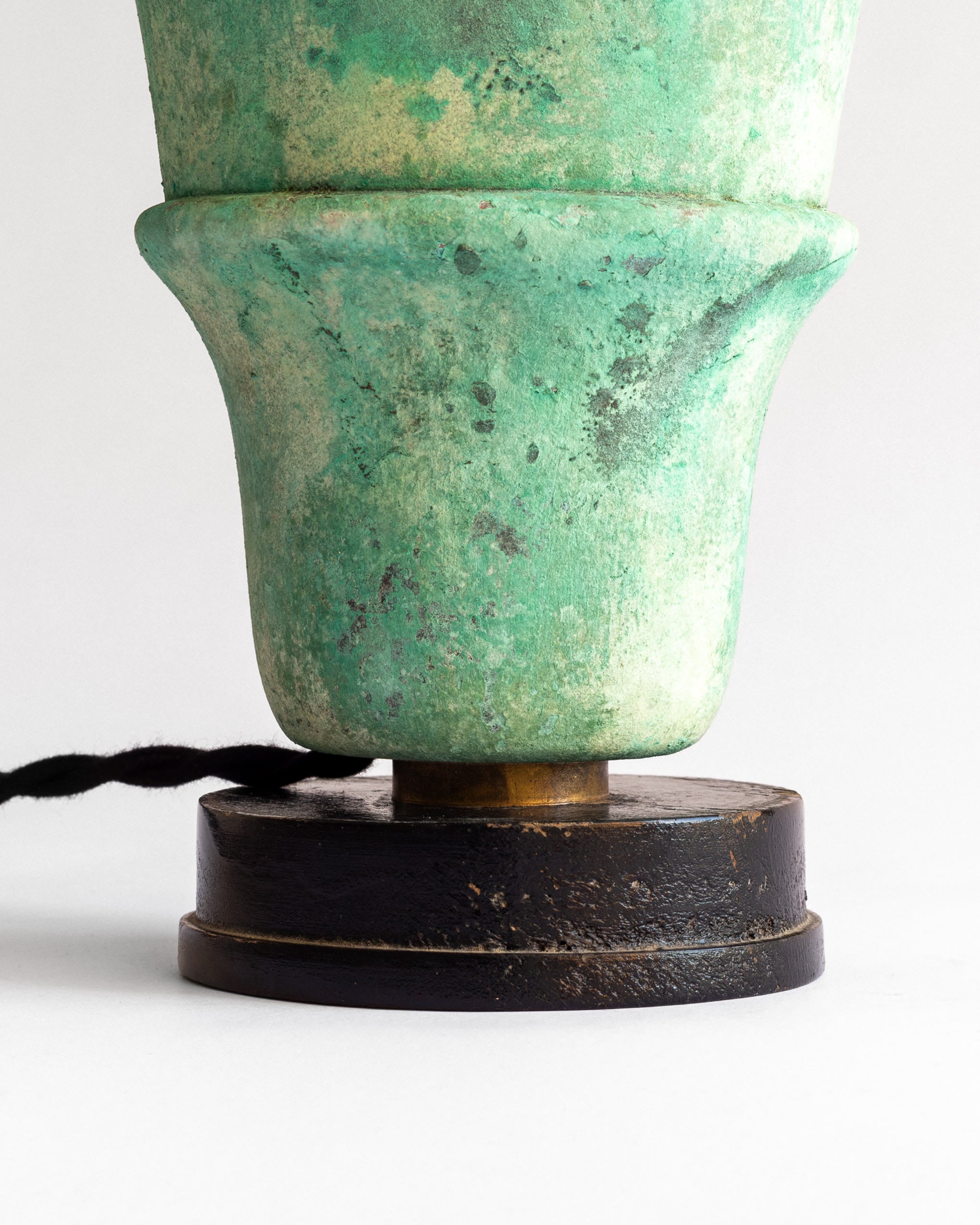 Art Deco Uplighter with Verdigris Patina, 1930s — view 9