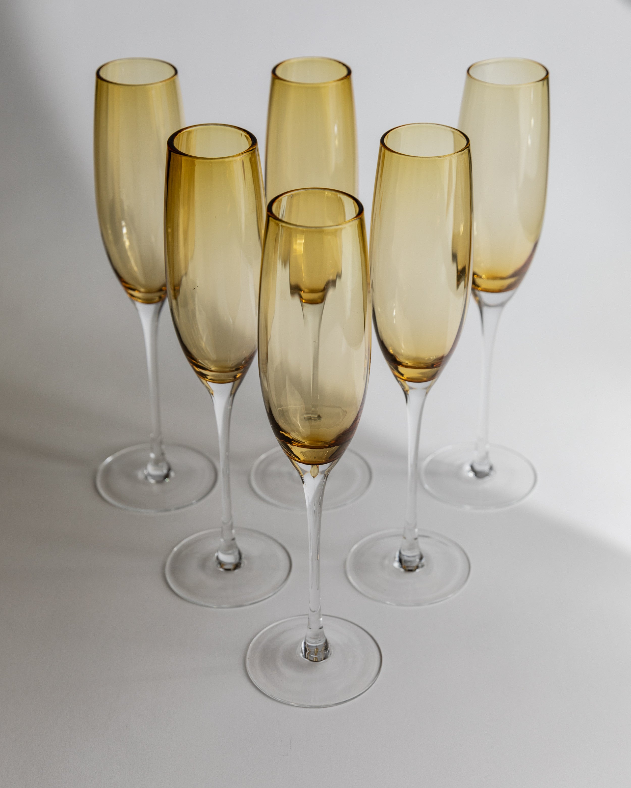 Verres à champagne en verre de Murano, ensemble de 6, MCM Italie années 1960
