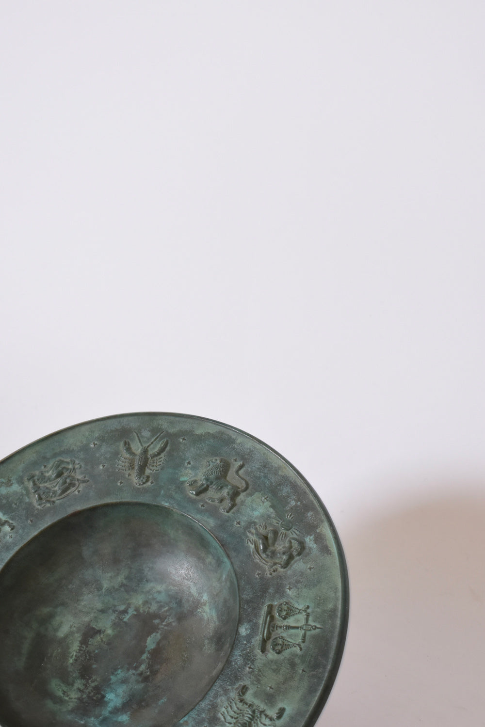 Circular Neoclassical Bronze Plate, 1940s — lifestyle setting