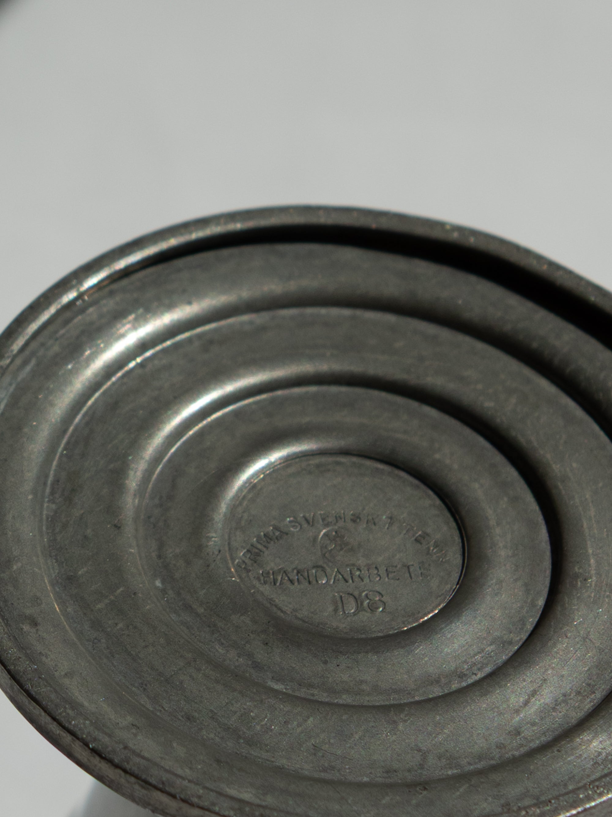 Swedish Grace Pewter Trumpet Vase by Prima Svenskt Tenn, 1930 — side angle