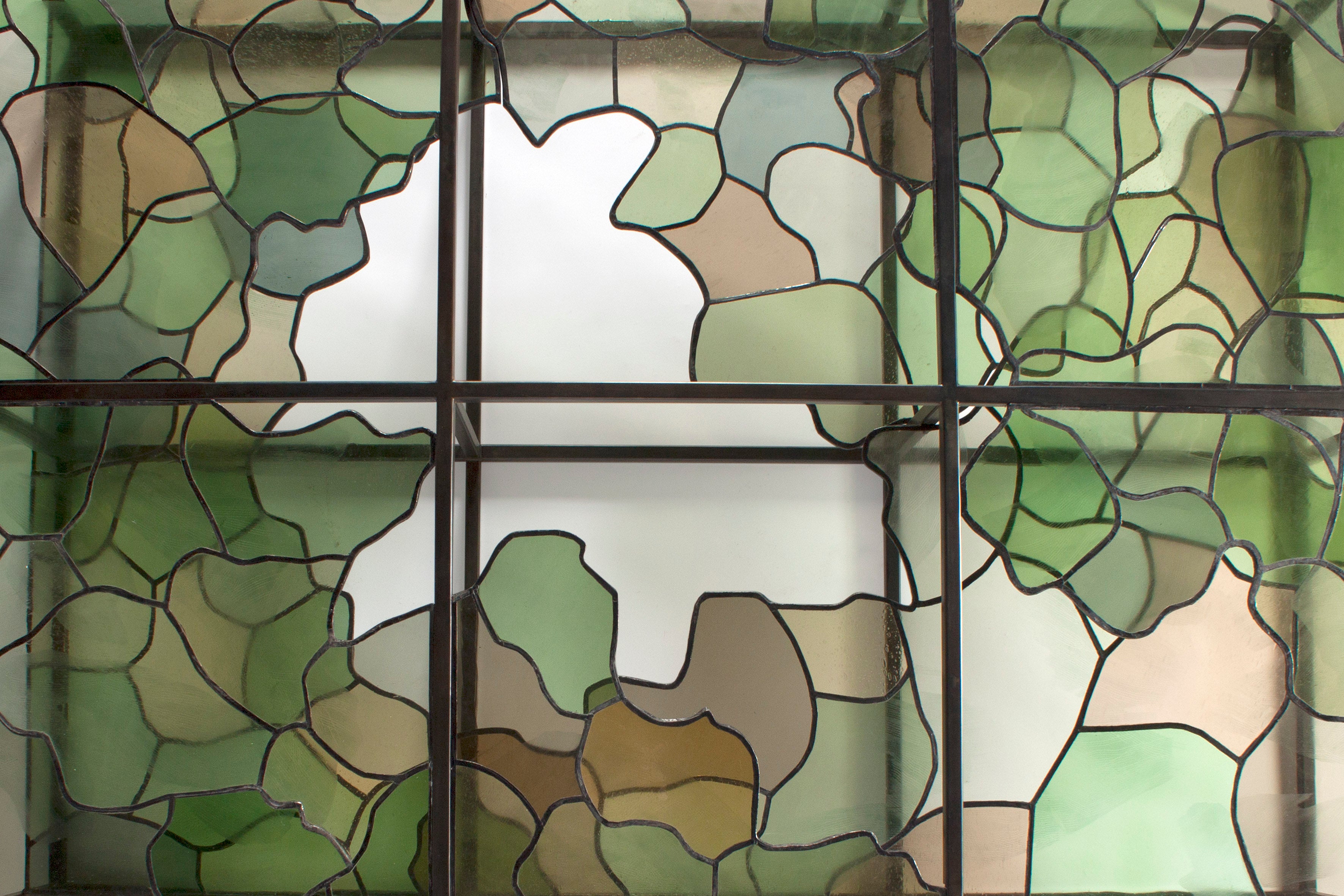 IRATY coffee table Vitrail church glass — alternate view