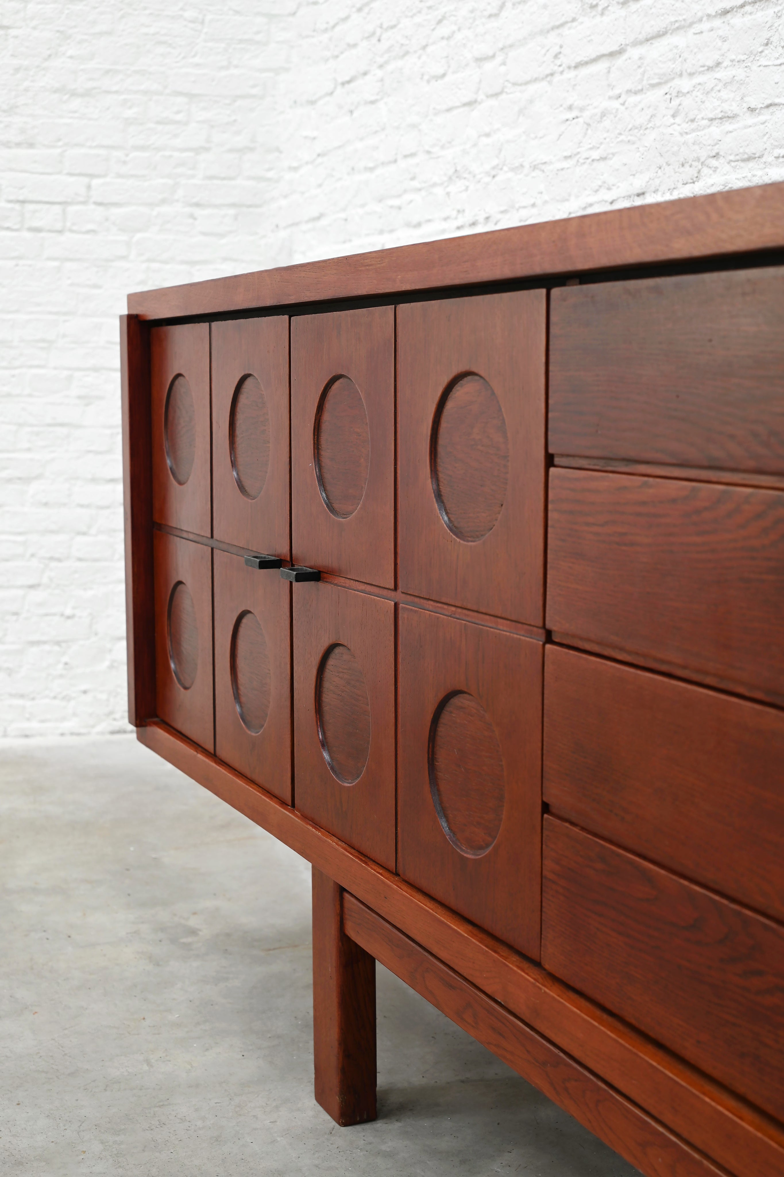 Brutalist Oak Sideboard, Belgium, 1970s — view 9