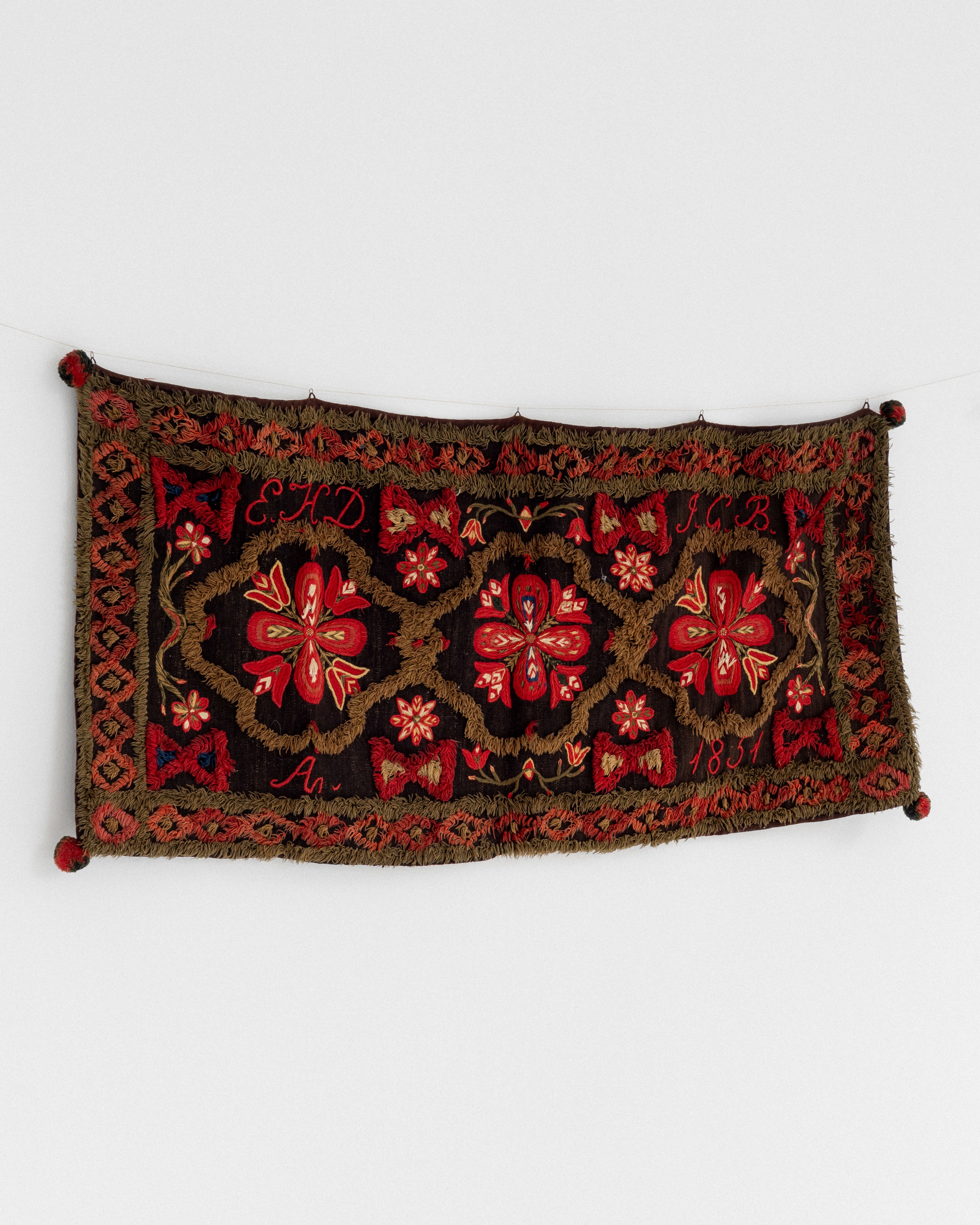 Antique Swedish Wedding Tapestry, 1851
