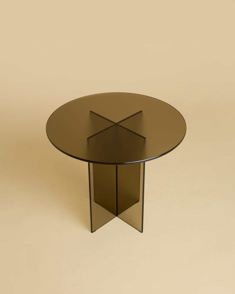 Round Glass Side Table - AMAMI Series — detail view