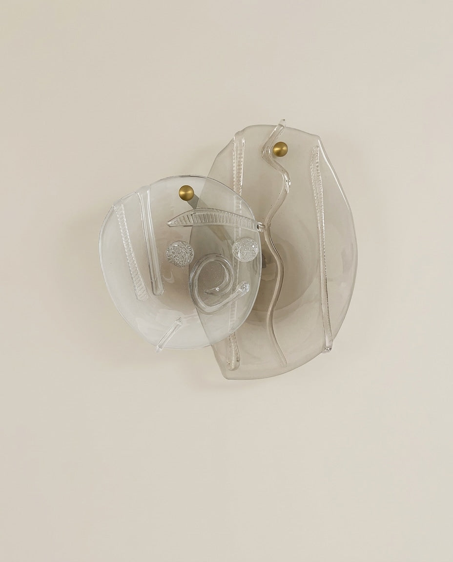 Mouth-Blown Sculptural Wall Light in Glass and metal — lifestyle setting