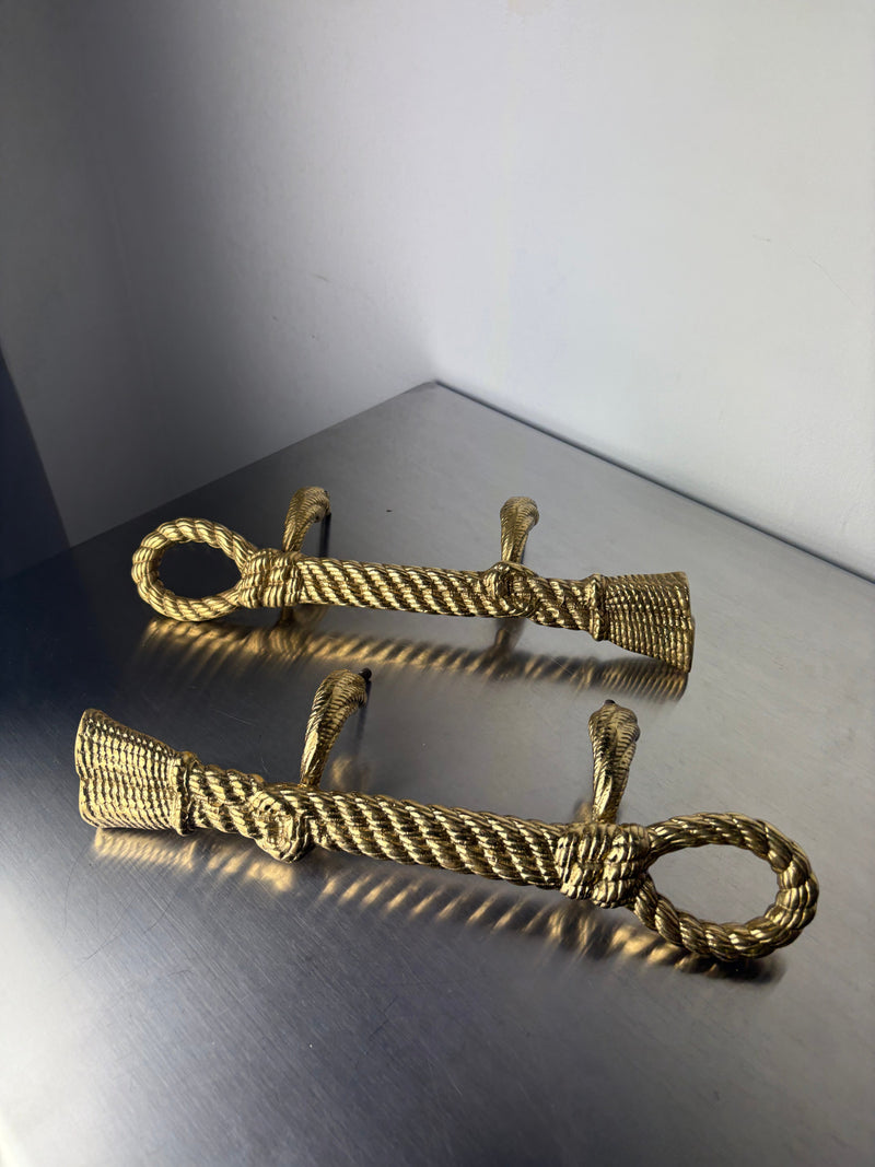 Valenti Bronze Rope Knot Door Handles, Spain, 1980s — detail view