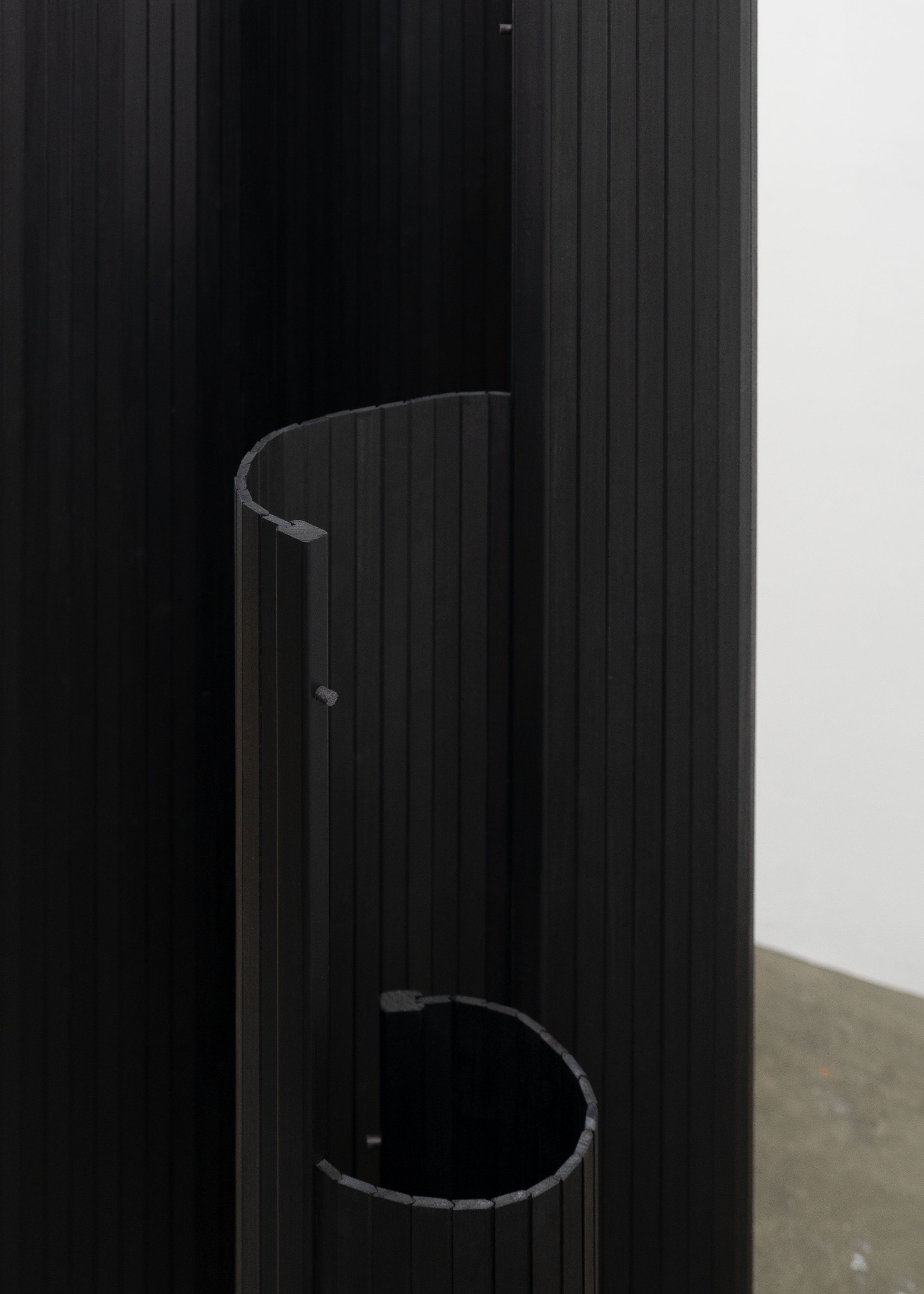 Sculptural Tambour Screen in Fumed Poplar by Tom Roberts