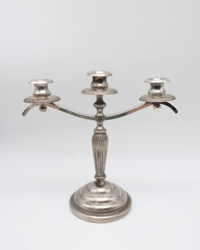 Vintage Three-Arm Candelabra by Falstaff – Art Deco Style by Forma Finds | The Oblist