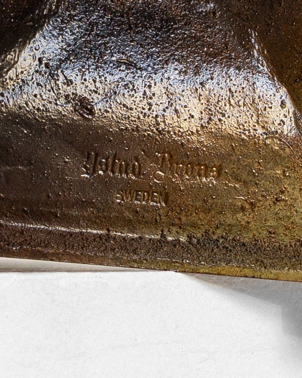 Centerpiece Art Deco Bronze Bowl on Foot with Mermaid