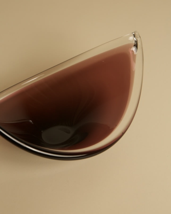 "Leaf" Vide-poches en verre de Murano violet, années 80