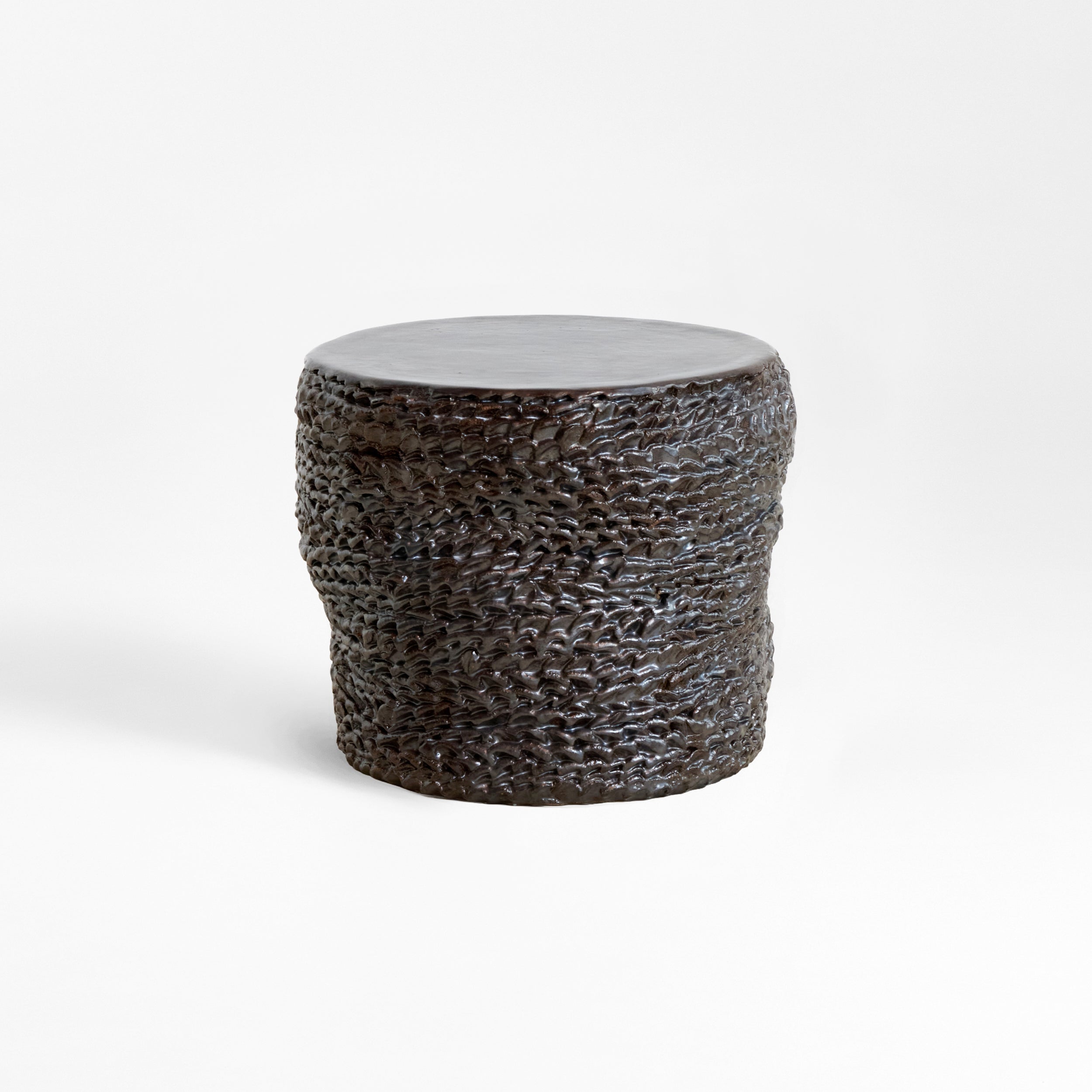 Casa Ceramic Side Table by Project 213A | The Oblist — handcrafted dark ceramic finish