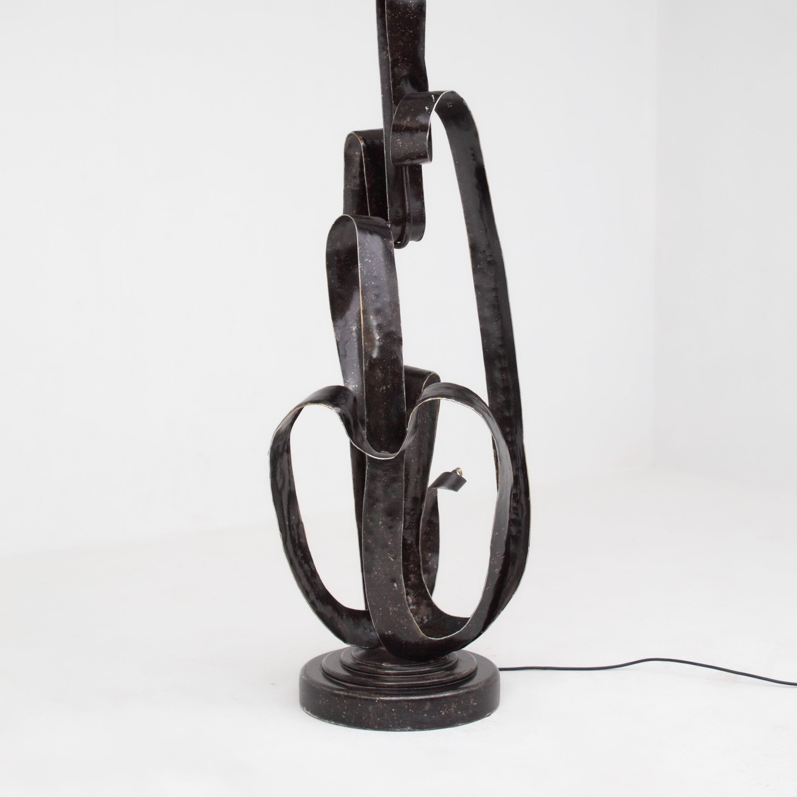 Sculptural Wrought Iron Standing Lamp — close-up