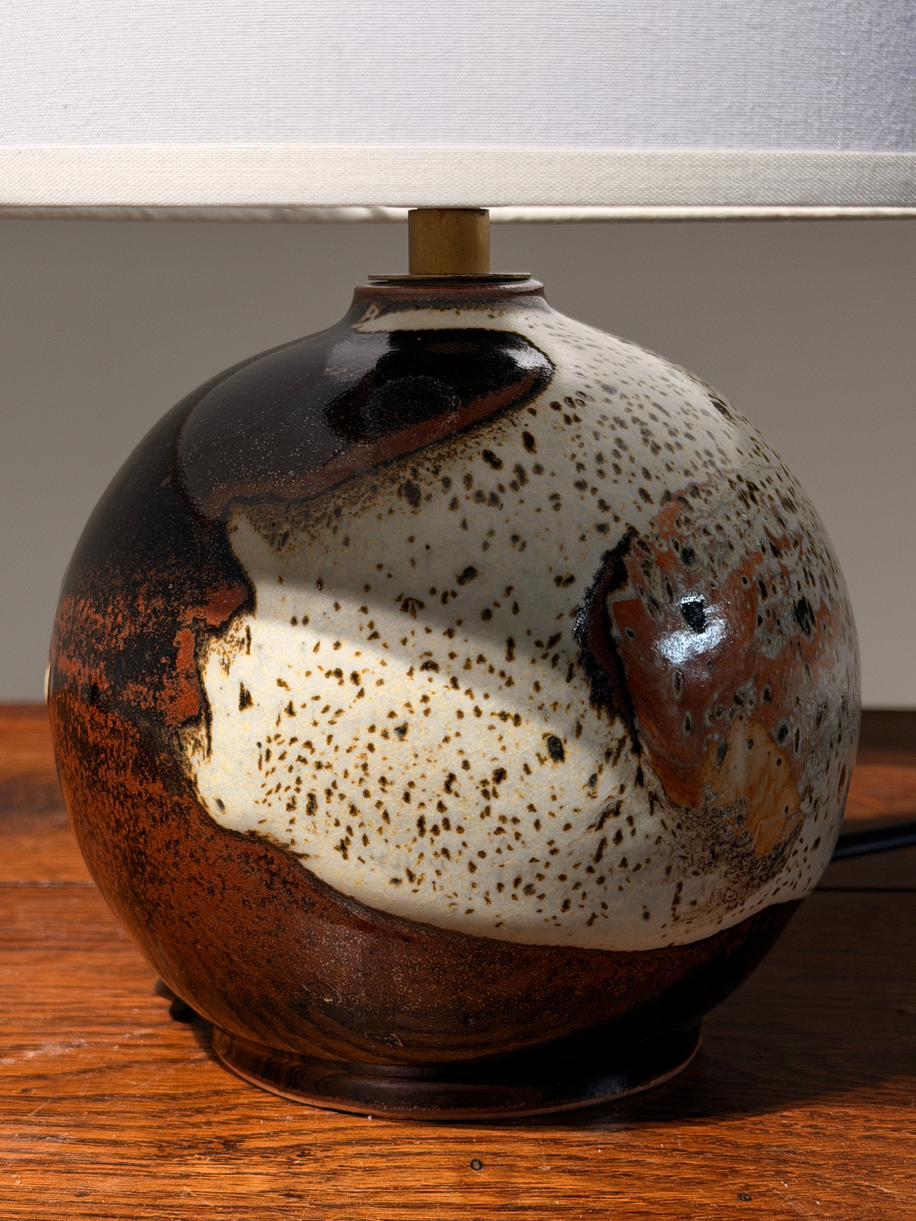 Stoneware lamp, La Borne, France, circa 1970 — side angle